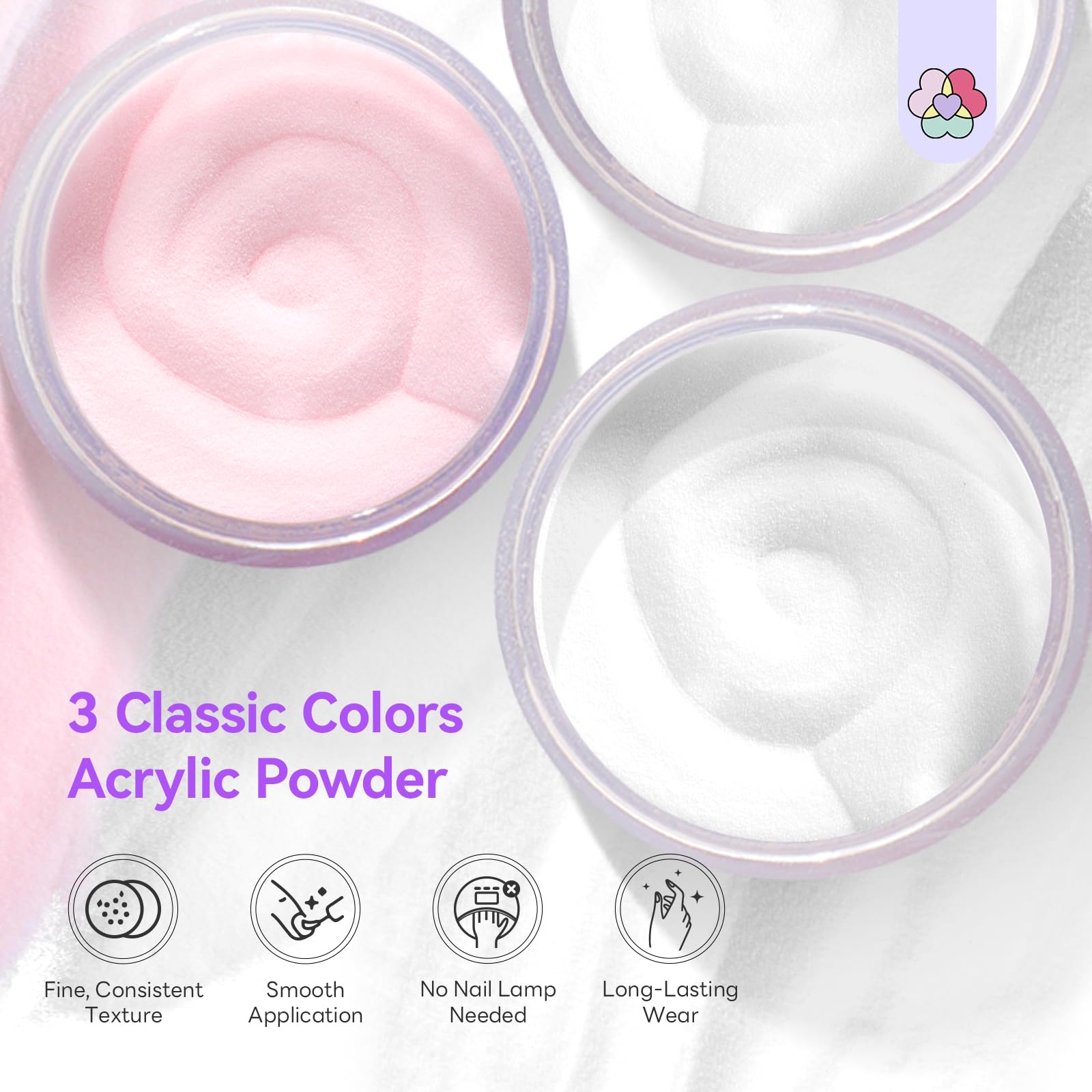 Saviland Kit Poudre Ongle Acrylique Complet: Poudres Acryliques Clair, Blanche et Rose, Monomère EMA, Pinceau Acrylique pour Débutantes, Idéal pour Extensions, Nail Art 3D et Manucure DIY à Domicile