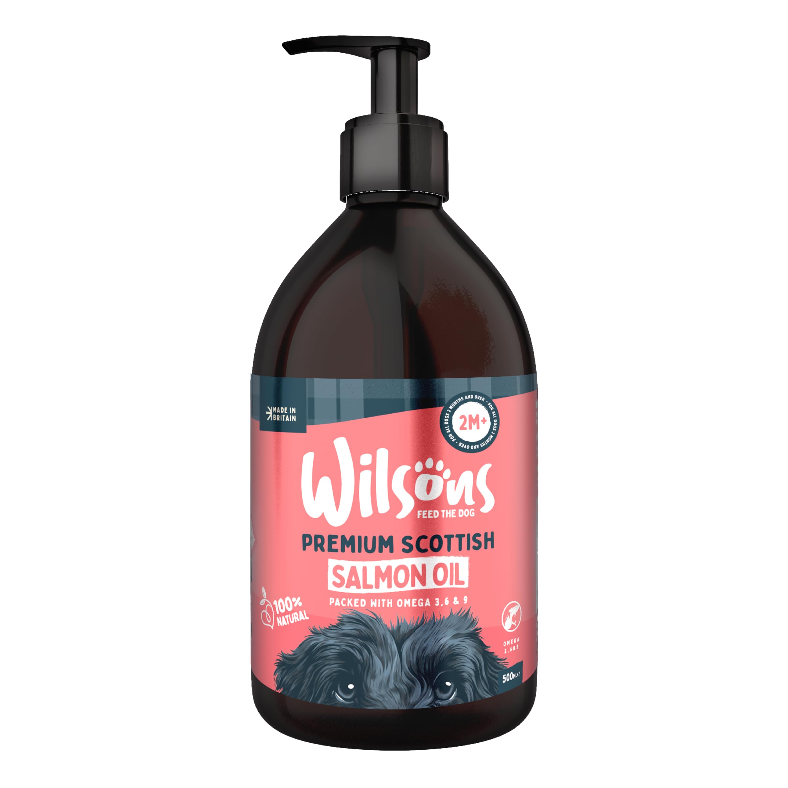 Wilsons - Salmon Oil for Dogs UK, Meal Supplement for Healthy Joints, Omega 3, 6, and 9, 100% Natural, Suitable for Adult Dogs and Puppies 2 Months and Up (1L)