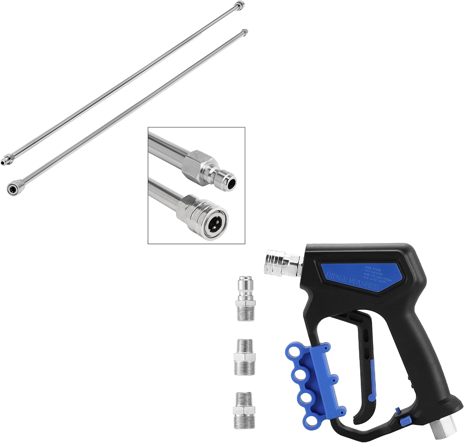 RIDGE WASHER Pressure Washer Wand Extension, Pressure Washer Gun Swivel