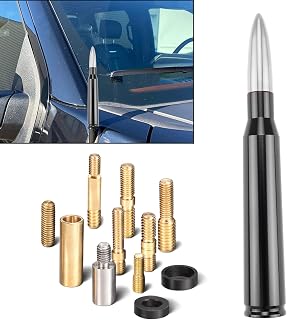 Car Truck Antenna Replacement for Chevy Silverado 1500 2500 3500 HD Ford F150 F250 F350 GMC Sierra 1500 2500 3500 Car Antenna Toppers Heavy Duty Pickup Truck Accessories (Silver)