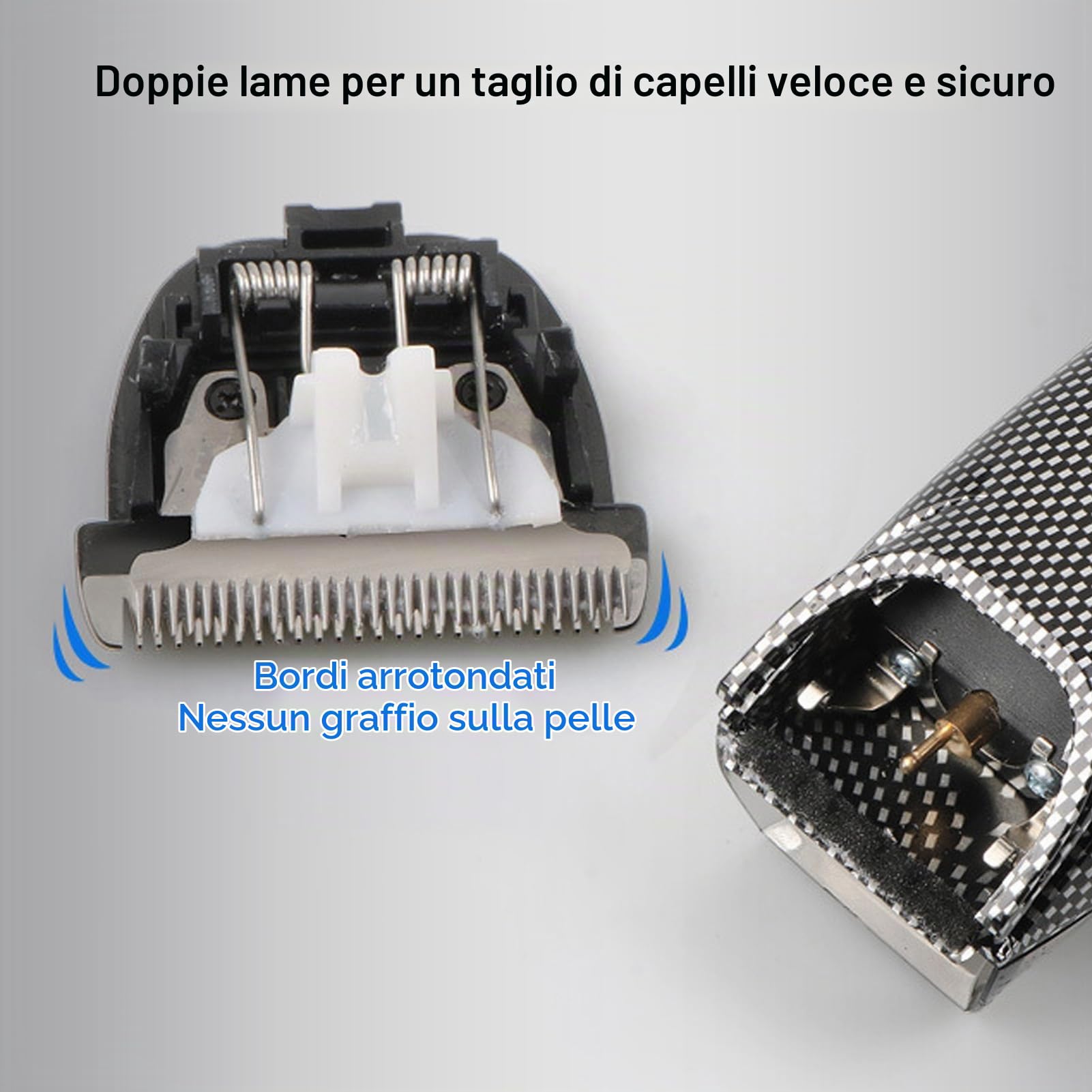 Tagliacapelli, Tagliacapelli a Vuoto Senza Fili con Potente Aspirazione Automatica dei Capelli, Rasoio Elettrico Ricaricabile con 4 Pettini Guida per Uomo