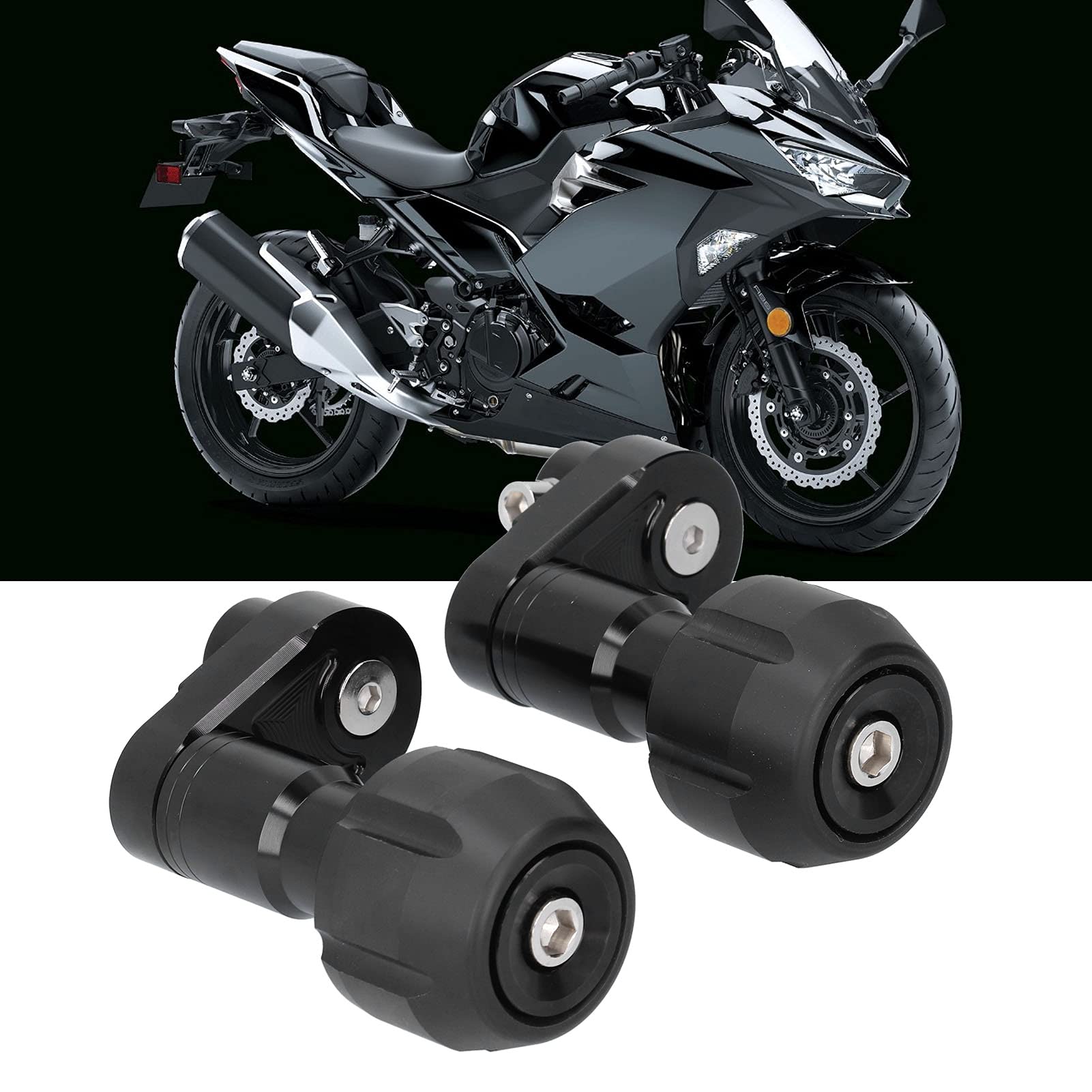 Motorradschutz, Absturzsicherung, Schwarz, passend für 400 Z400 2018–2020, Leichter und langlebiger Motorrad-Sturzschutz