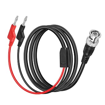 BNC Test Leads YACSEJAO 4.2FT/1.3M BNC to 4mm Banana Plug Oscilloscope Probes Probe Oscilloscope Test BNC to Dual Stacking Test Leads Cable
