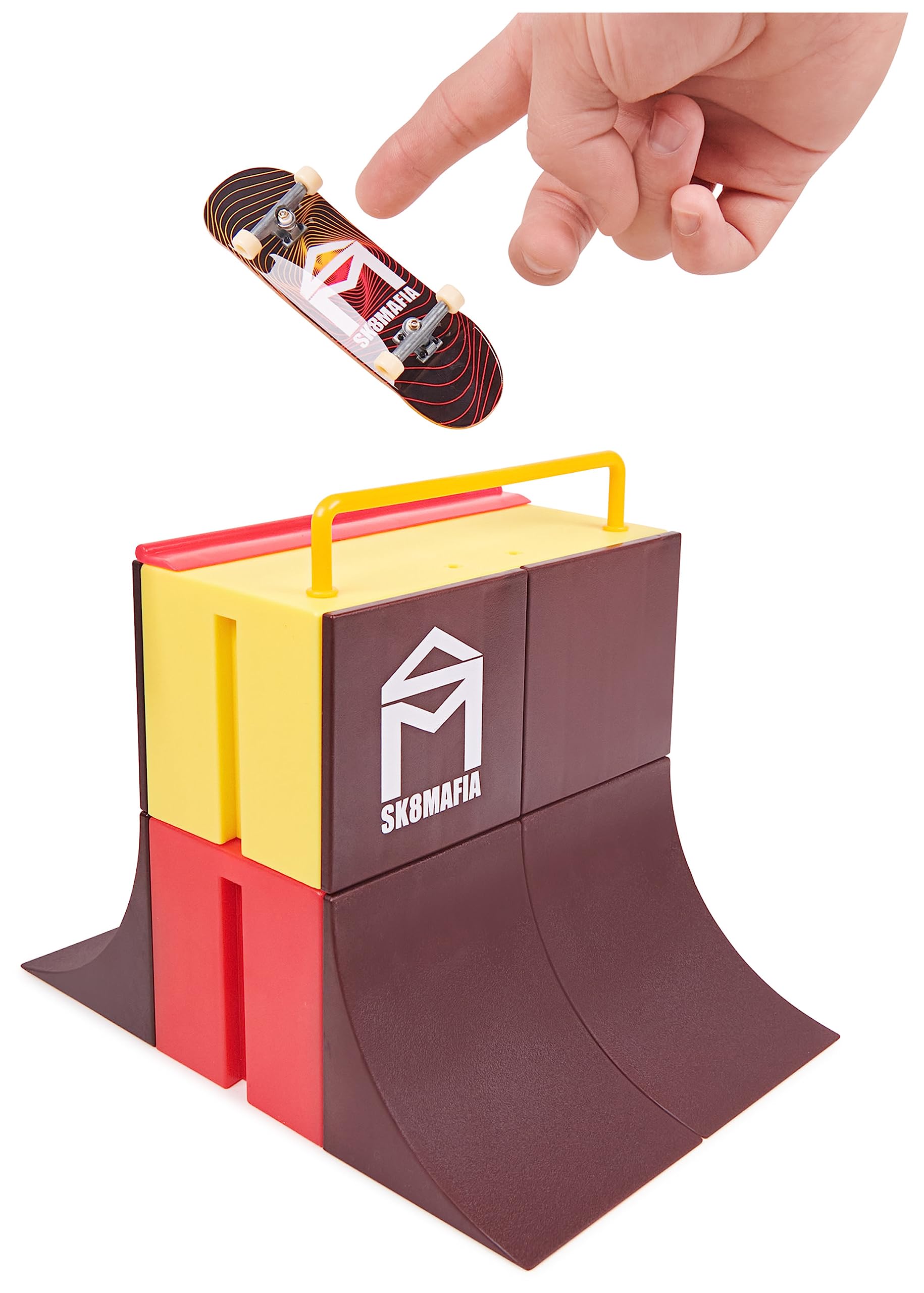TECH DECK - FINGER SKATE - STARTER SET X-CONNECT SK8MAFIA VERT WALL - Tech Deck Skatepark 100% Modulable À Construire Et Personnaliser + 1 Finger Skate Exclusif - Mini skate - Jouet Enfant 6 Ans et +