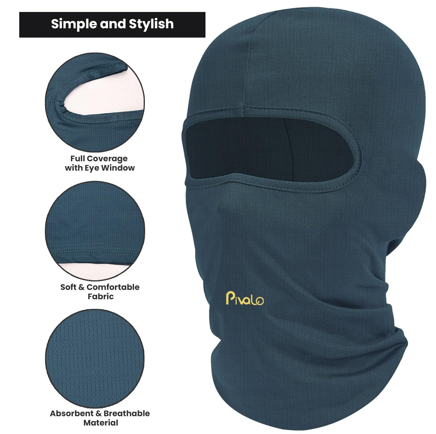 Pivalo Arm Sleeves & Balaclava Set Washable Full Face Mask Combo with UV Dust Protection Hand Cover for Men Women Bike Riding Running Cycling Outdoor Sports (Pack of 2, Teal) - Image 6 thumbnail