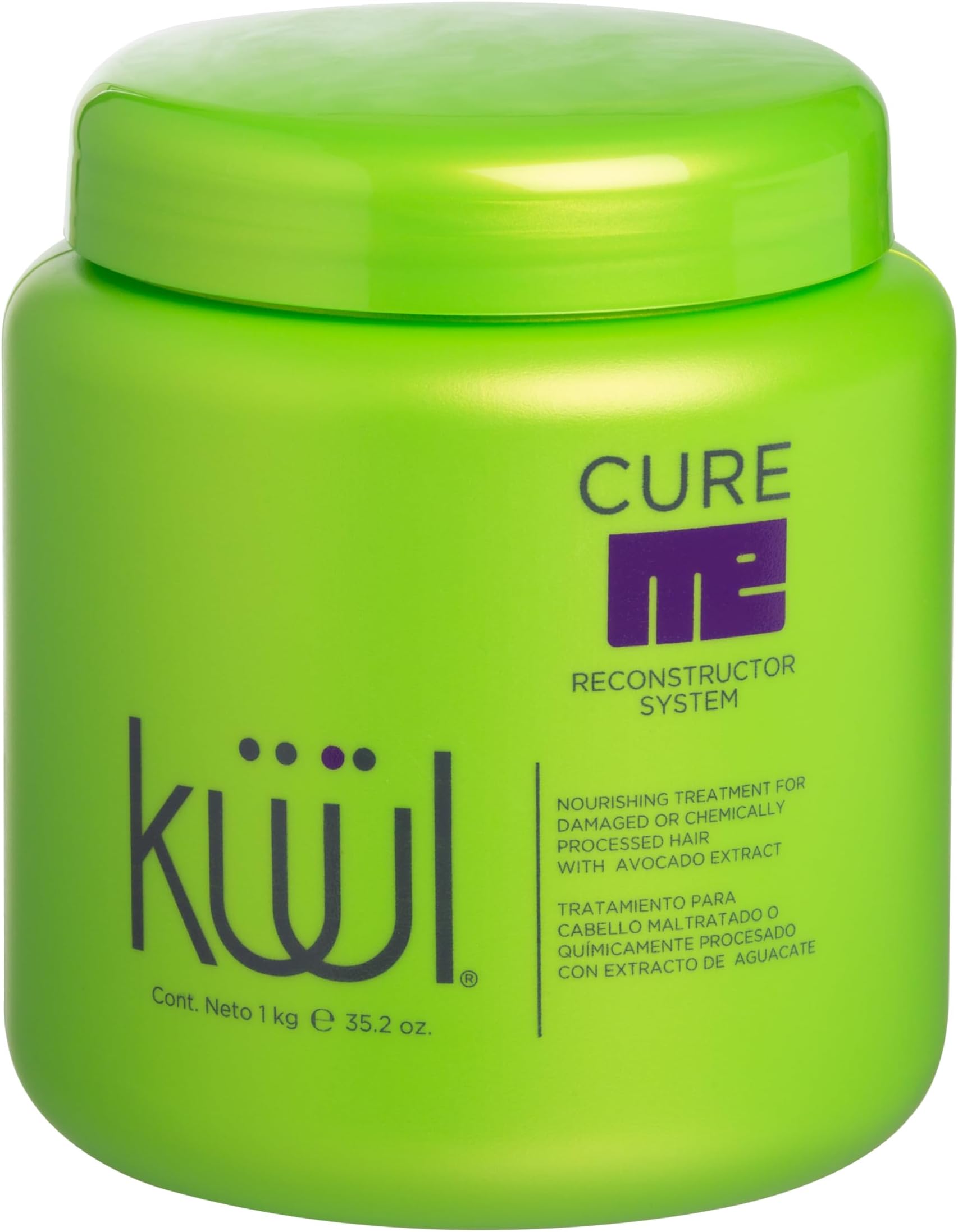 2 Packs Kuul Cure Me Reconstructor System TREATMENT For Damaged Hair With Avocado 35.2 oz Each