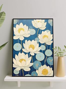 Postermanya Blue Lotus, Mavi Nil fer  i e i,  izim Sanat   er eveli Tablo -  er eveli Poster