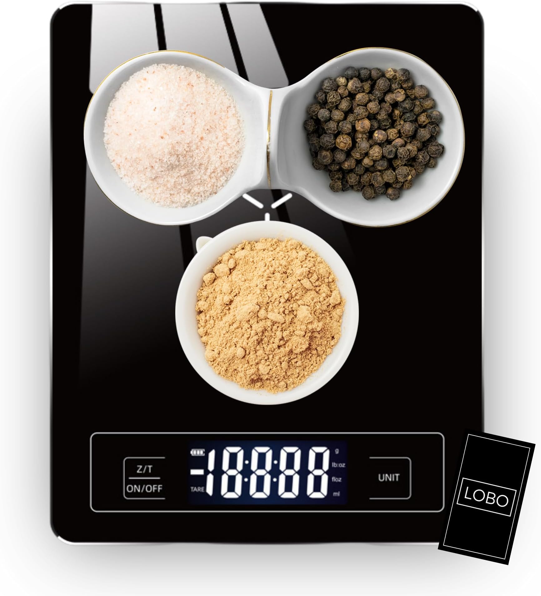 LOBO Digital Kitchen Weighing Scale USB Rechargeable With Touch Button & HD Led Display, High Precision Sensor, Durable, Waterproof & Easy Clean Up Electronic Multifunctional Food Scale 5kg