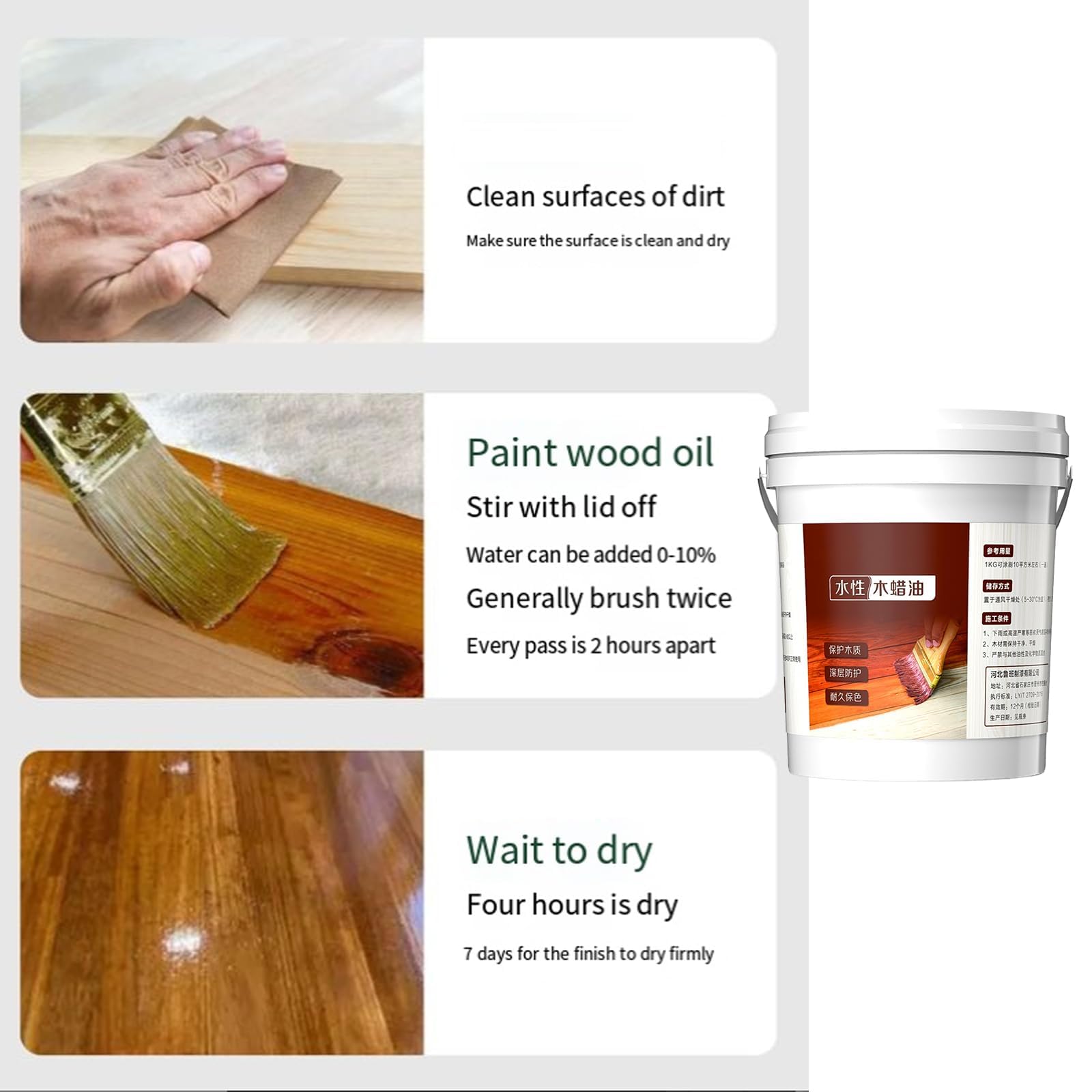 Aceite de cera para madera anticorrosión para exteriores, 500g, aceite para muebles, pulidor de madera, limpiador de madera natural, mantenimiento de suelo, barniz anticorrosión para exteriores, aceit