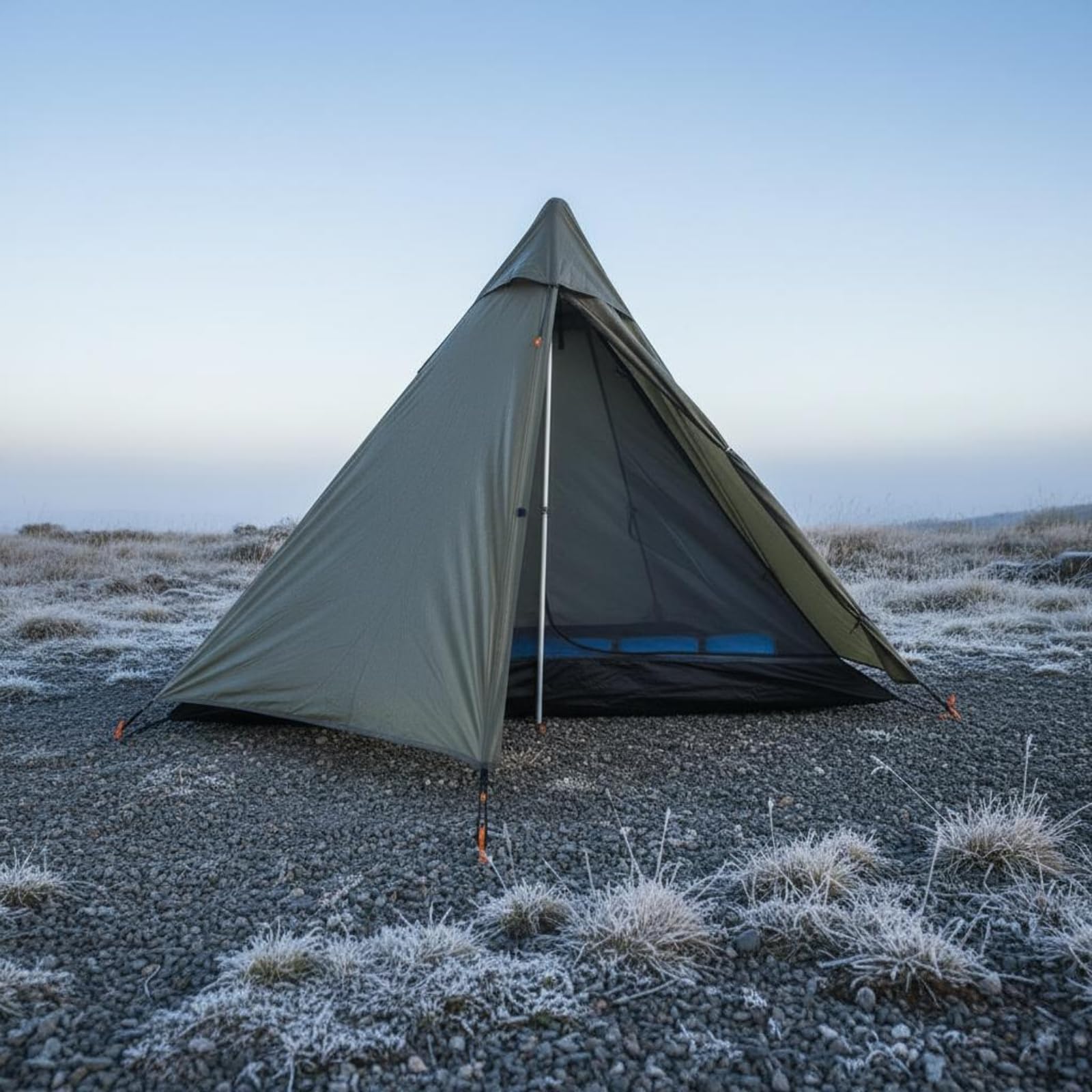 Gralara Tienda Piramidal Protección Solar Tienda de un Solo Plaza Transpirable Artículo Camping para Senderismo, Montaña, Viaje