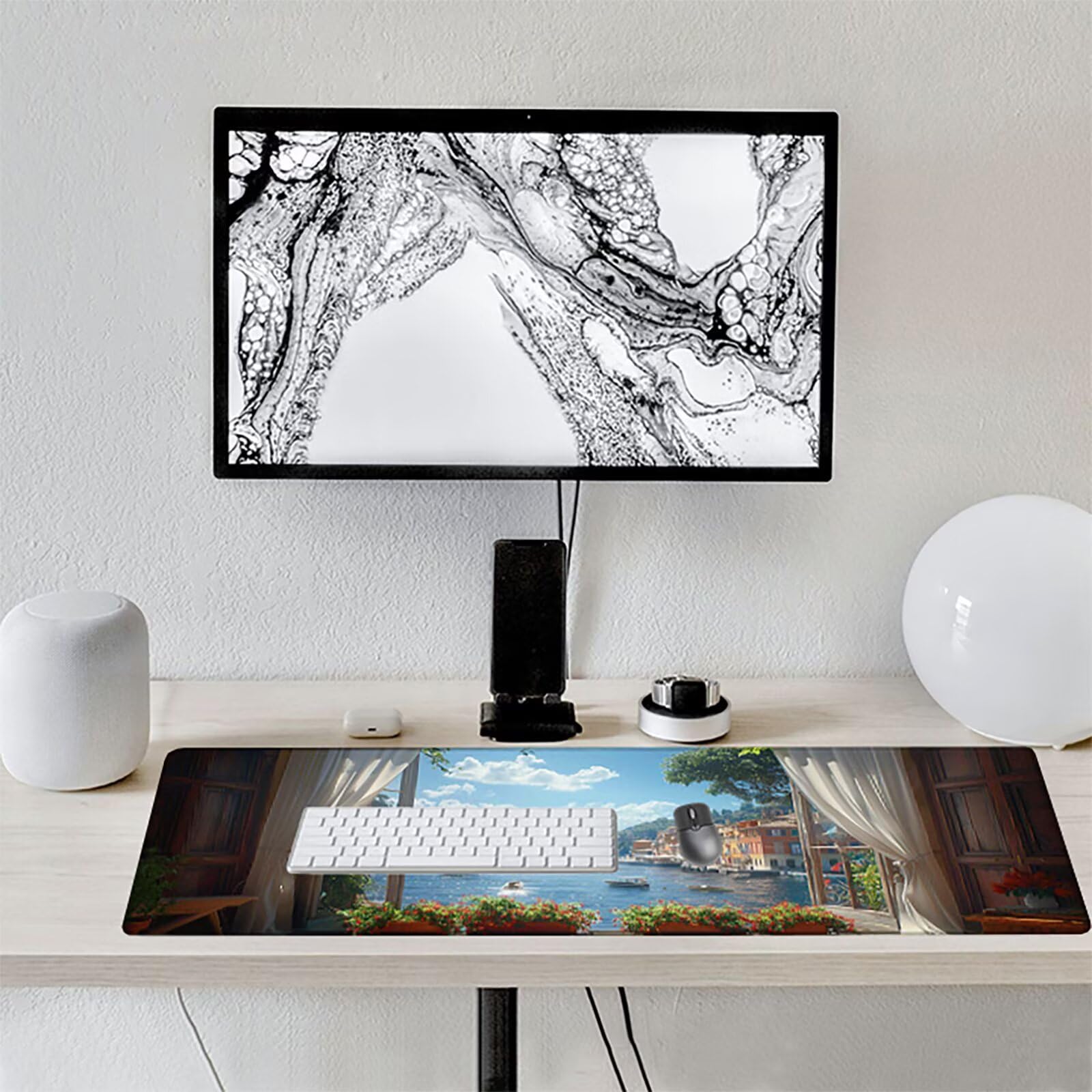 Paisaje Alfombrilla Ratón Gaming XXL 1500x800 mm, Alfombrilla Gaming Verde Mousepad con Base de Goma Antideslizante, Impermeable Desk Mat para Teclado y Raton, Accesorios Gaming Regalos de Hombre 3-1