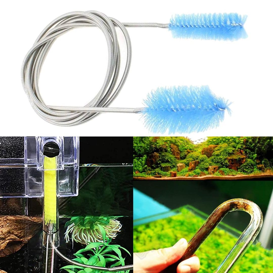 VAYINATO® Stainless Steel with Double Side Brush Aquarium Glass Lily Pipe Cleaner Can be Used to Clean All Hard to Clean Area Like Cannister Filter Tubes (Colour May Vary) by Petzlifeworld (B0CHZ4S44B) Amazon Price History, Amazon Price Tracker