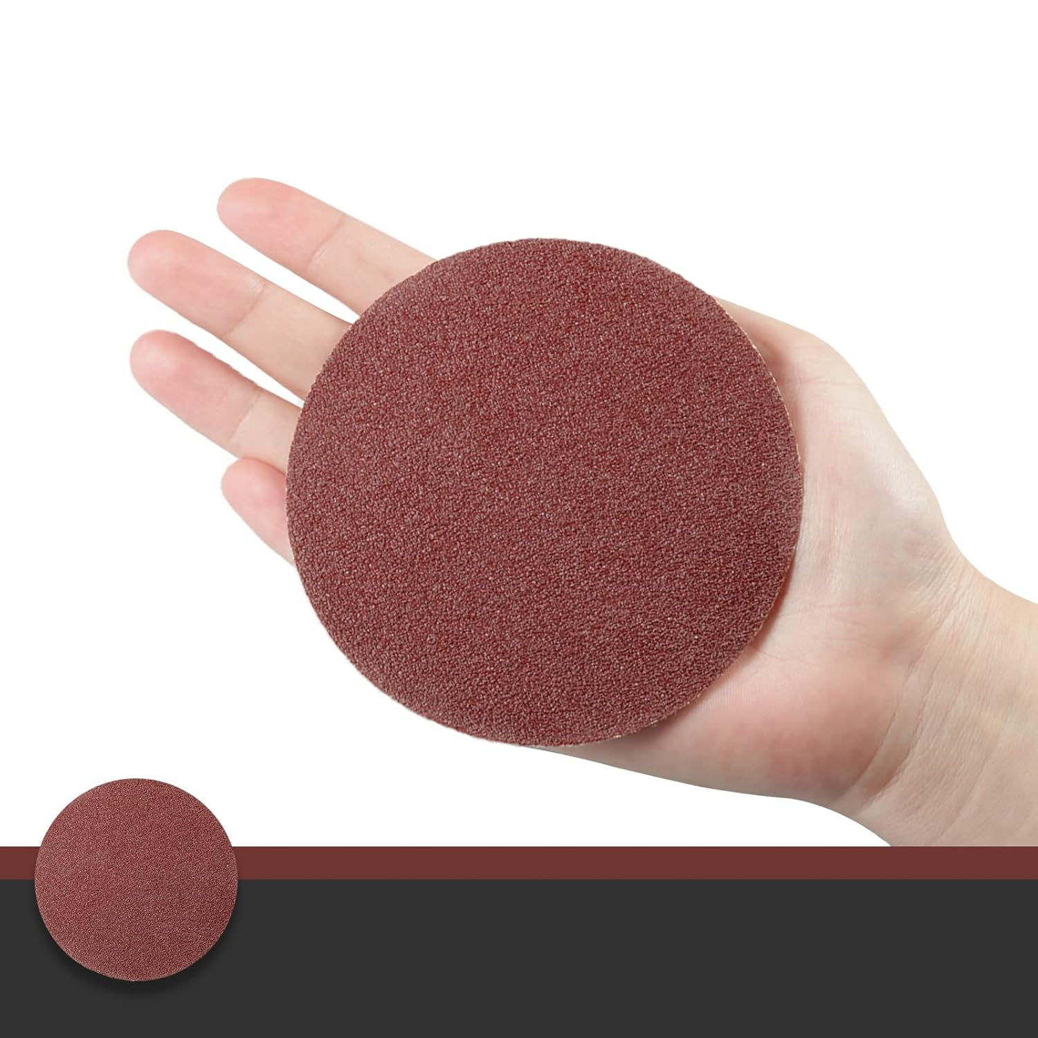 50 PCS 4 Inches Sanding Discs Hook and Loop 60 Grit Sanding Pads for Orbital Sander Round Orbital Sandpaper No Hole