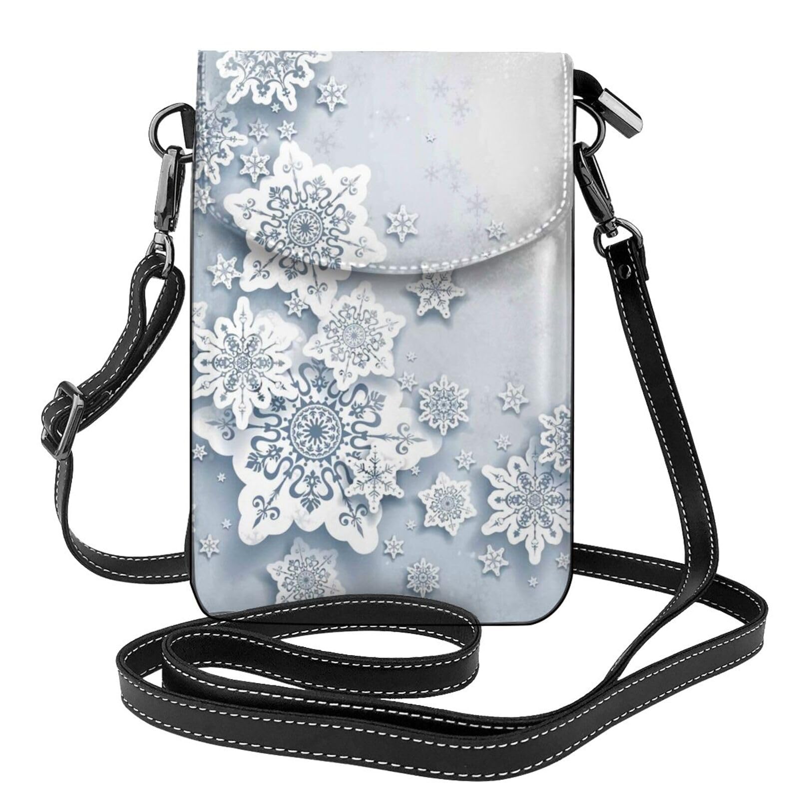 Amazon.co.jp: スマホポーチ 雪の結晶 銀色 スマホケース ショルダー