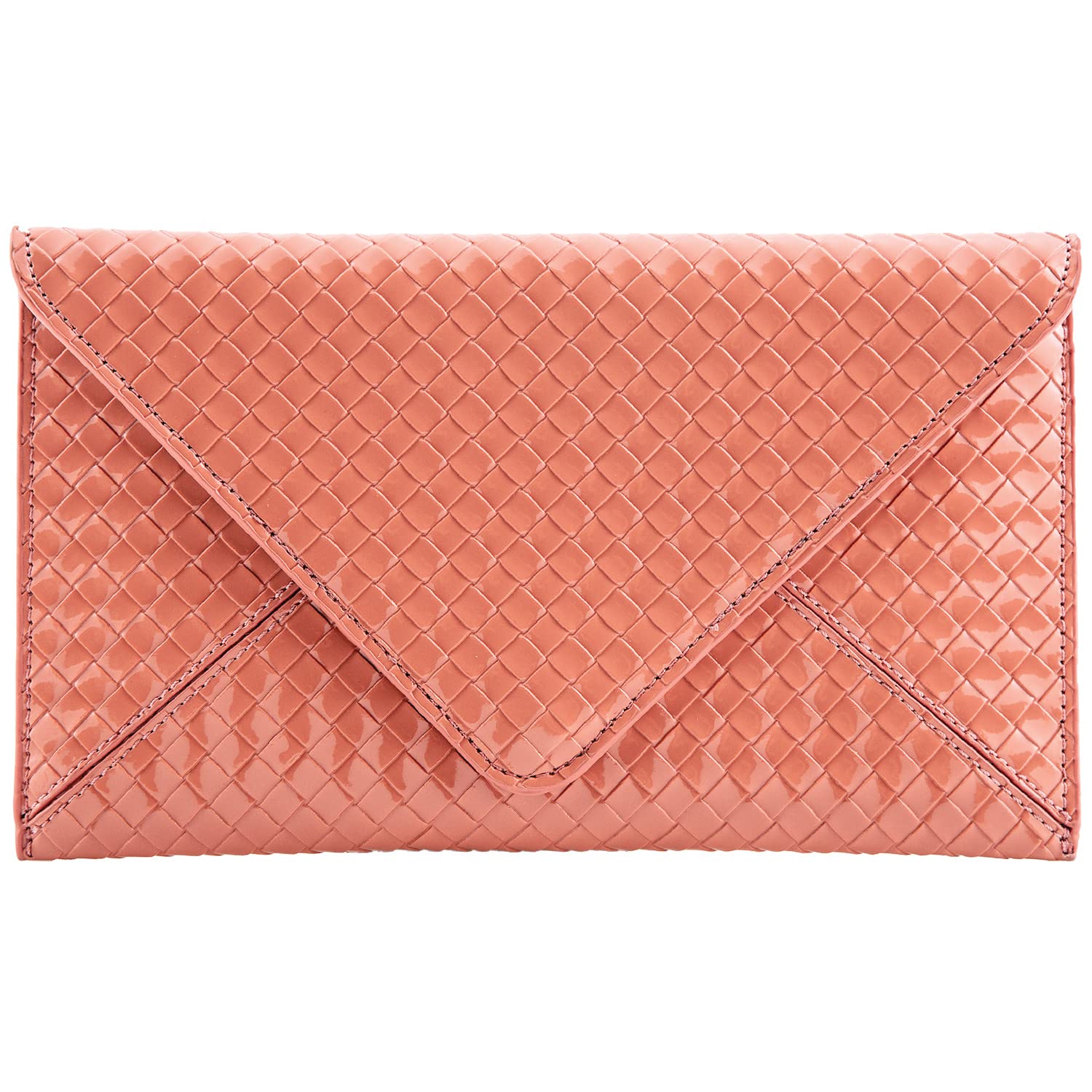 JNB Faux Patent Leather Glossy Envelope Clutch