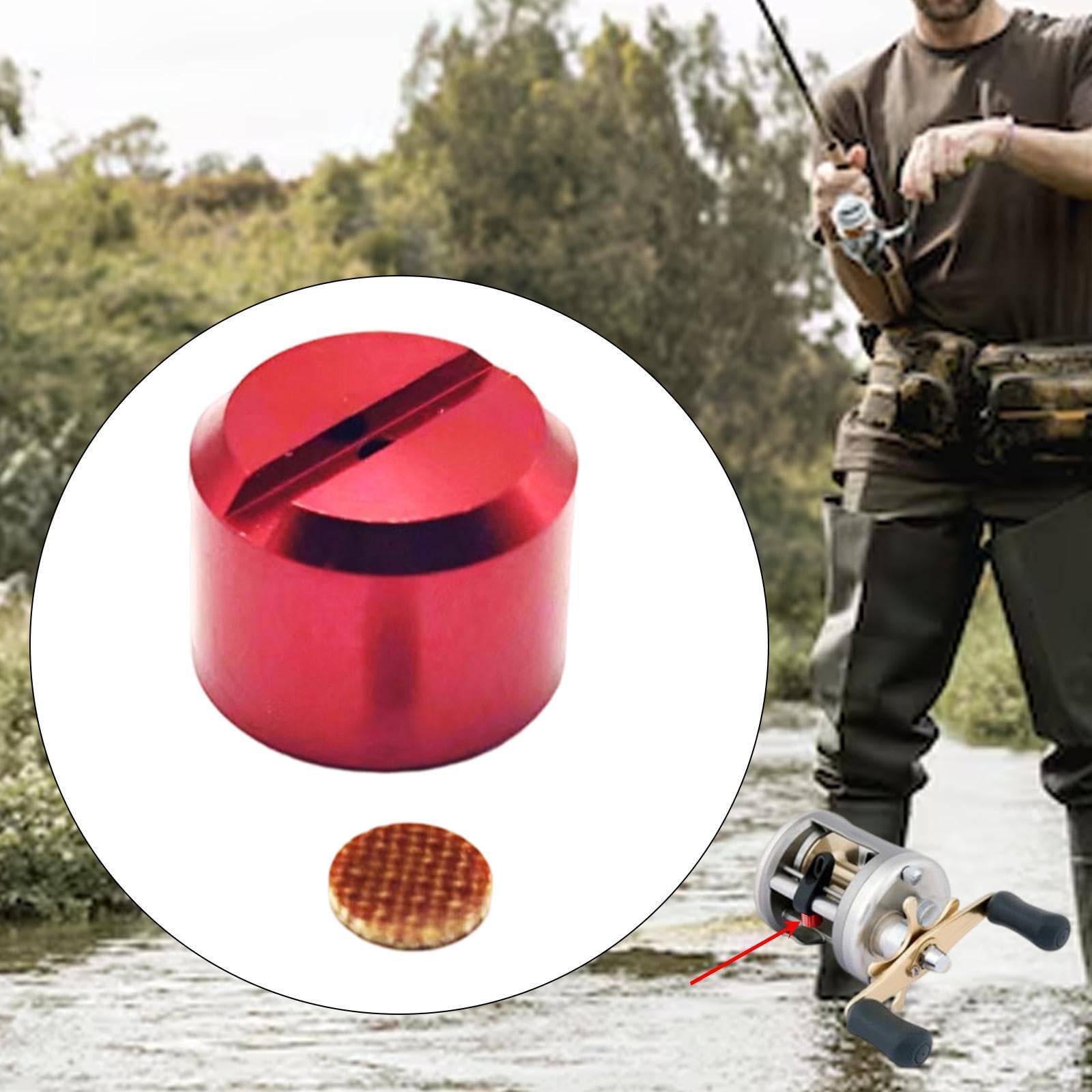 Menolana Fishing Reel Adjust Button,Fishing Accessories,Sturdy Aluminum Alloy Portable Replace Turn Spool Tension Control Cap, Red