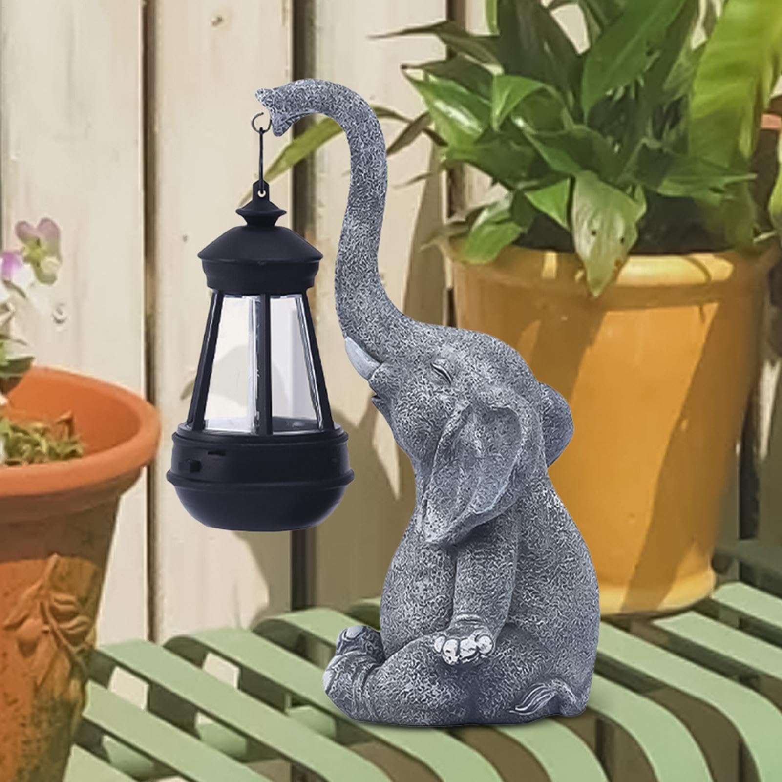Figurka solarna s?onia, figurka ogrodowa LED, ozdoba trawnika z