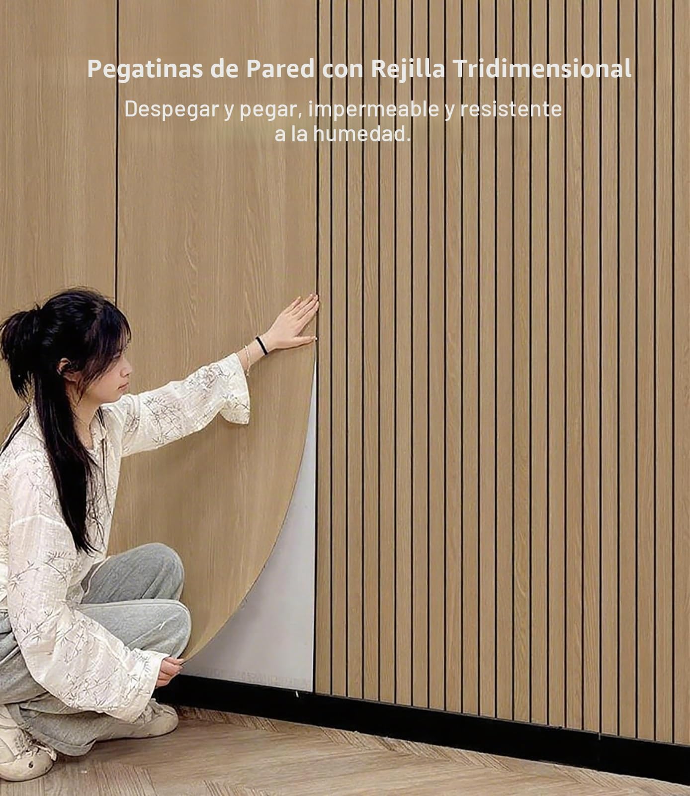 Paneles PVC Pared Paneles de madera autoadhesivos, paneles de pared 3D y paneles de techo decorativos, resistentes y duraderos, sin necesidad de lechada, se cortan con herramientas manuales(9-1)
