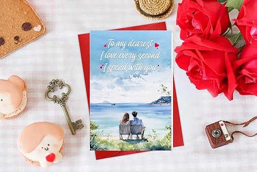 Miniatura 7 de FLYAB Tarjeta de San Valentín para ella y él, tarjeta desplegable para el día de San Valentín, tarjeta romántica de aniversario para marido, esposa,