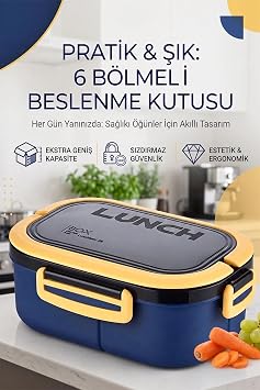 Bentora 6 B lmeli Ta nabilir Yemek Kab  Lunch Box Diyet Beslenme Kutusu Saklama Kab  Sefer Tas