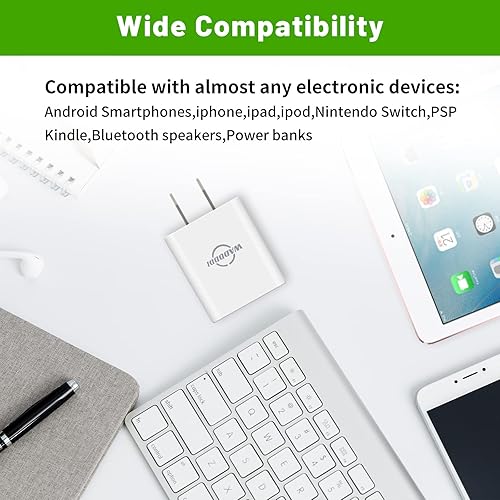 Miniatura 4 de Cargador USB A de 1A5 V, enchufe de pared USB de un solo puerto, enchufe de pared de 5 W, adaptador de corriente de viaje portátil de ladrillo,