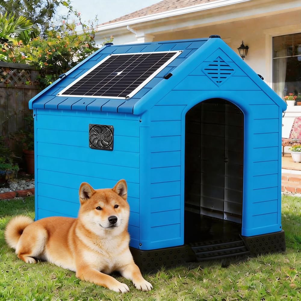 Ventilatore Solare, 12W Ventilatore Pannello Solare, Ventilatore a Pannello Solare, Ventilatore con Pannello Solare per Serre, Capanni, Cucce per Animali Domestici, Pollai, Ventilazione