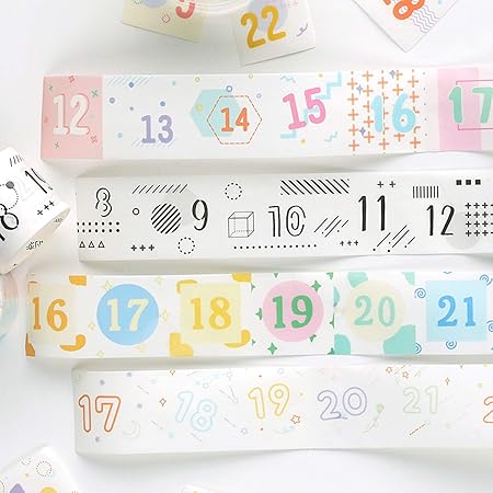 Amazon マスキングテープ かわいい 日付 盐度三分 文字 手帳 Diy ギフト かわいい 海外マステ シール 手帳テープ 海盐气泡 マスキングテープ 文房具 オフィス用品
