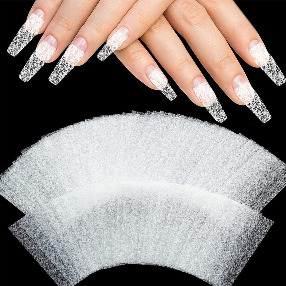AKOAK 20 Pcs Nail Extension Fiber Sheet, Quick Extension Nail Art Fiberglass, Non-Woven Fiber Gel Nail Care Tool, DIY Nail Art Extension Accessories for Women - Nail Salon or Home Use