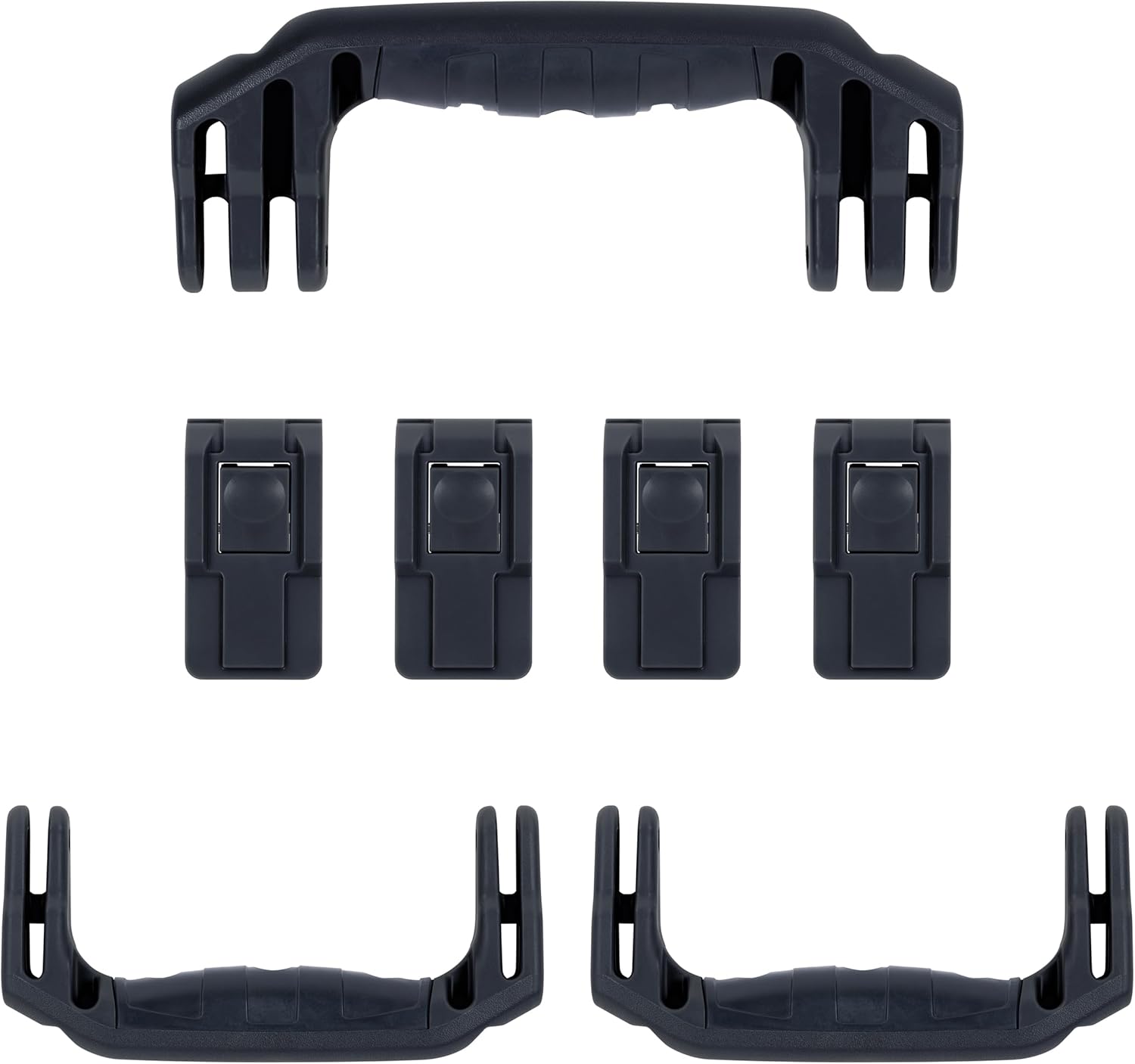 Pelican 1607 Replacement Handle & Latch Set by ColorCase - Blue Handles & Push Button Latches
