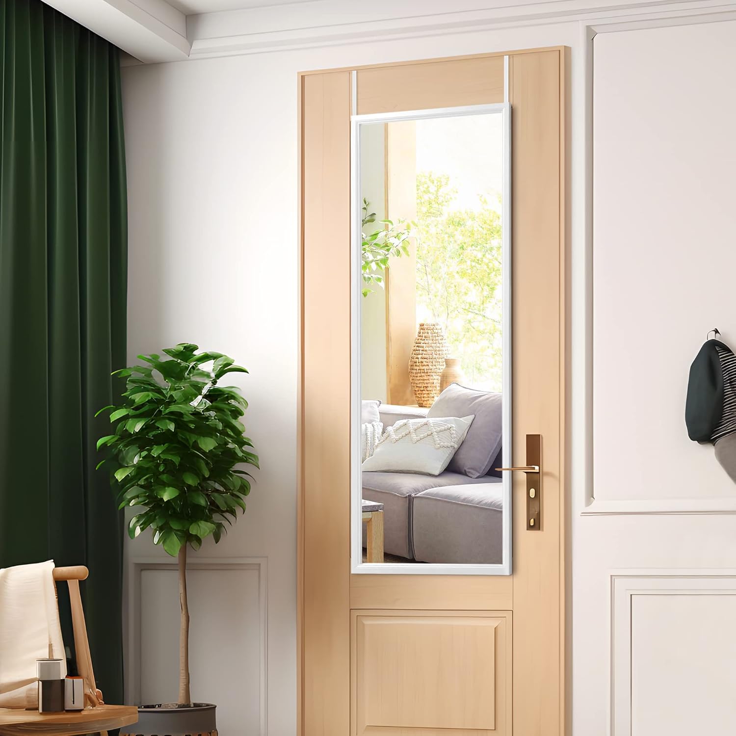 MIRUO Full Length Mirror, 64" x 21" Aluminum Alloy Frame Floor Mirror with Stand, Large Bedroom Mirror, Free Standing or Wall Mounted or Leaning Against Wall, Grey Flash Silver : Home & Kitchen