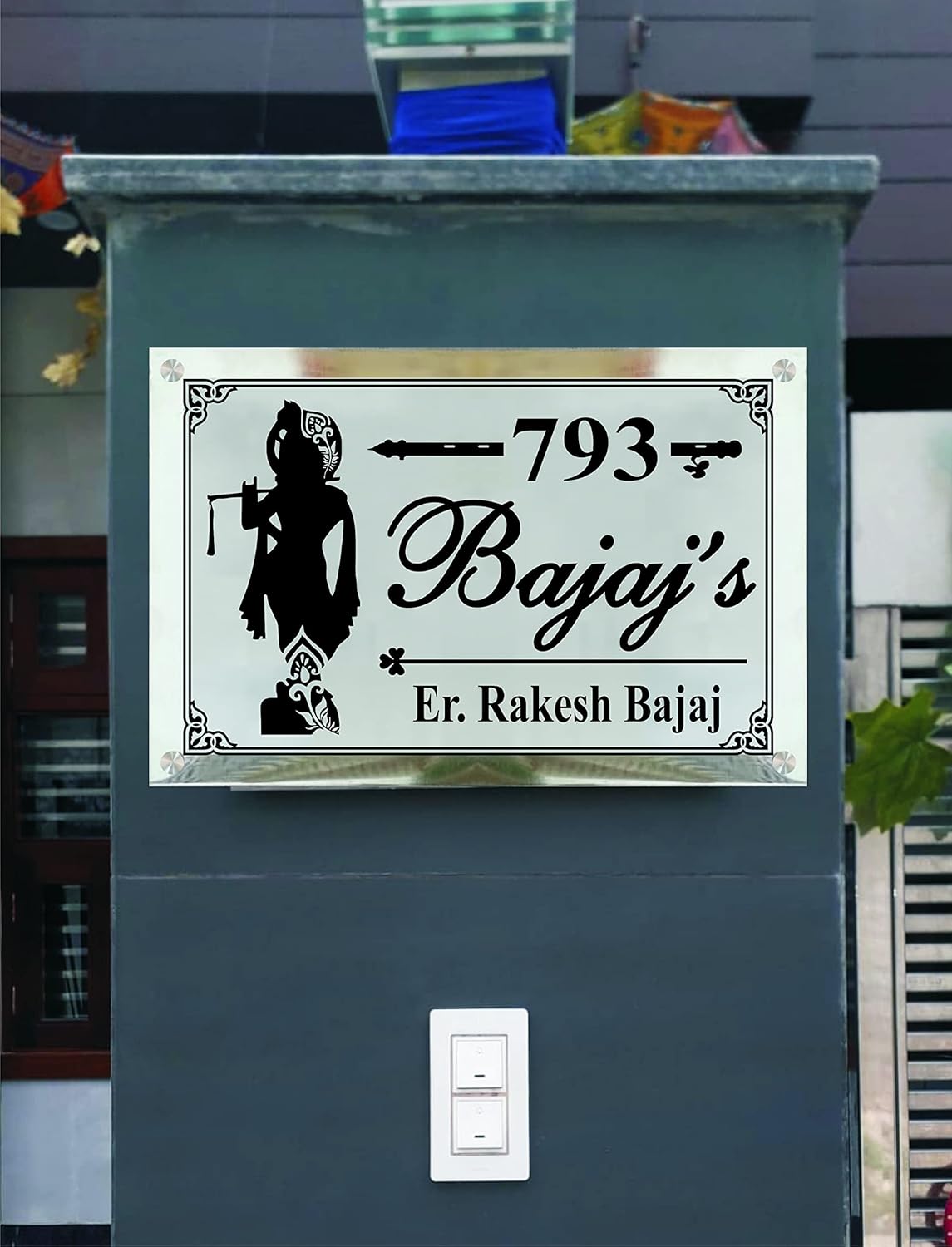 RidiVansh Creations Customized Stainless Steel Matel Name Plates (Size