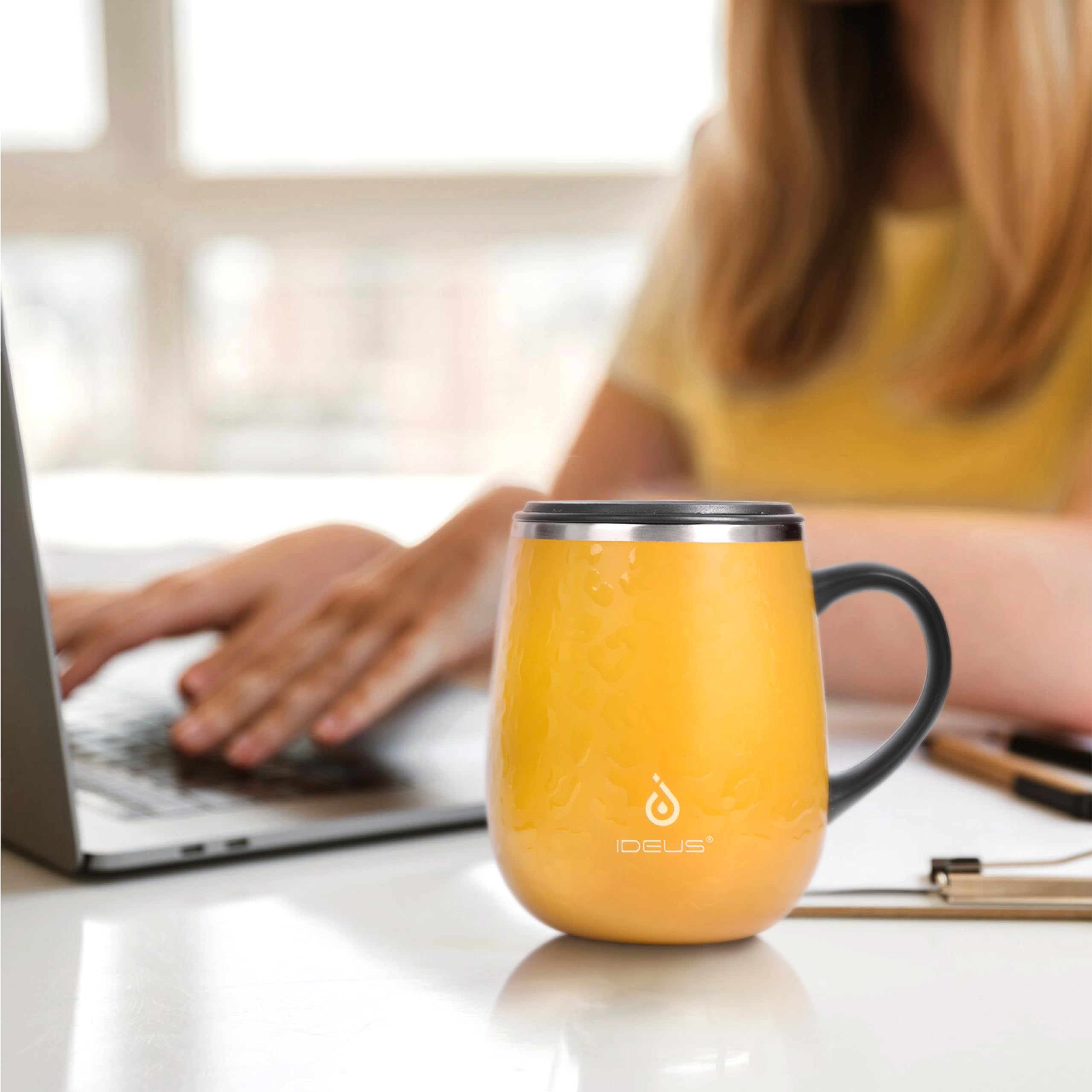 Coffee Cups With Lids Ideus Coffee Mug 470ml (16oz), Double Wall