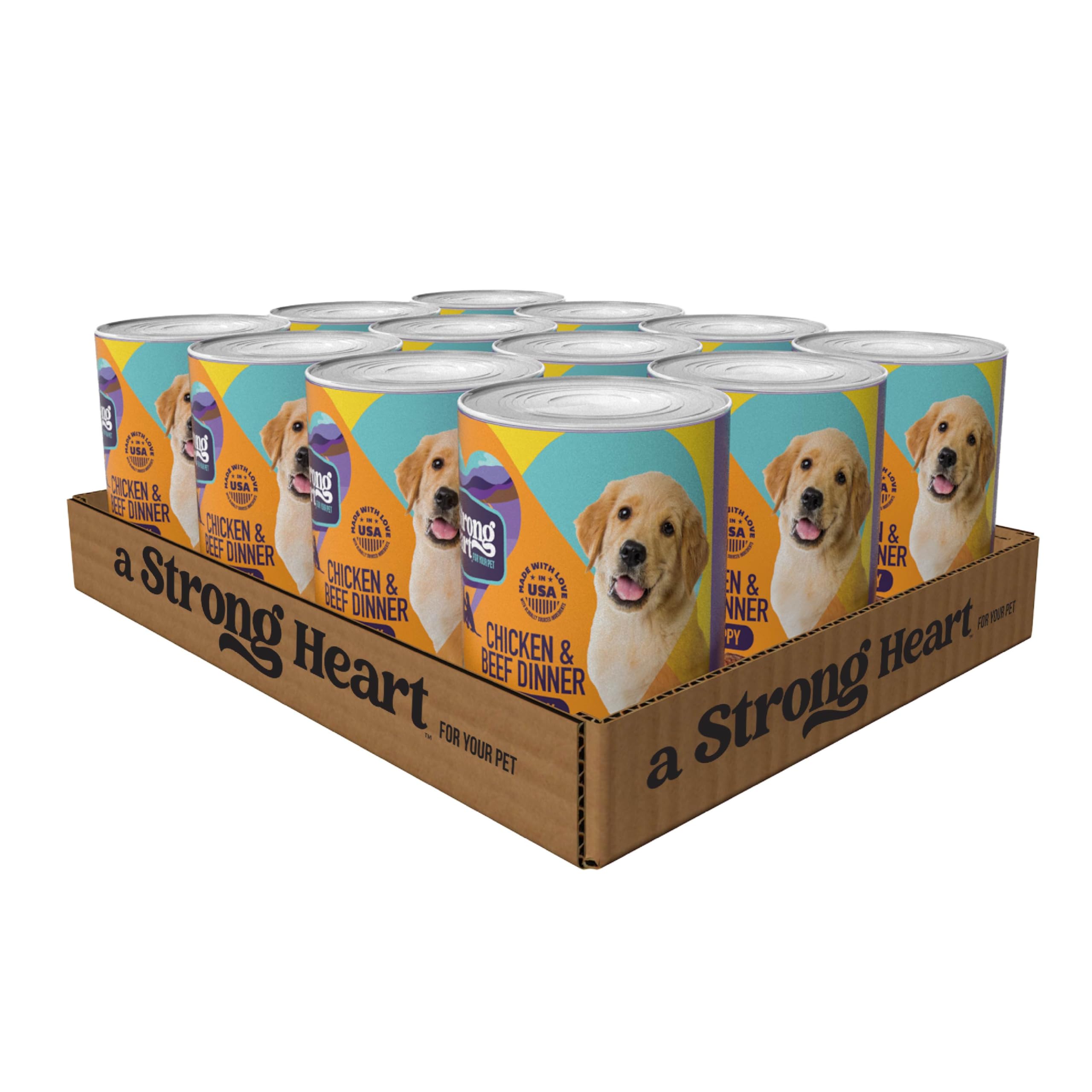 A Strong Heart Puppy Dog Food, Chicken &amp; Beef, 13.2oz, 12-Pack
