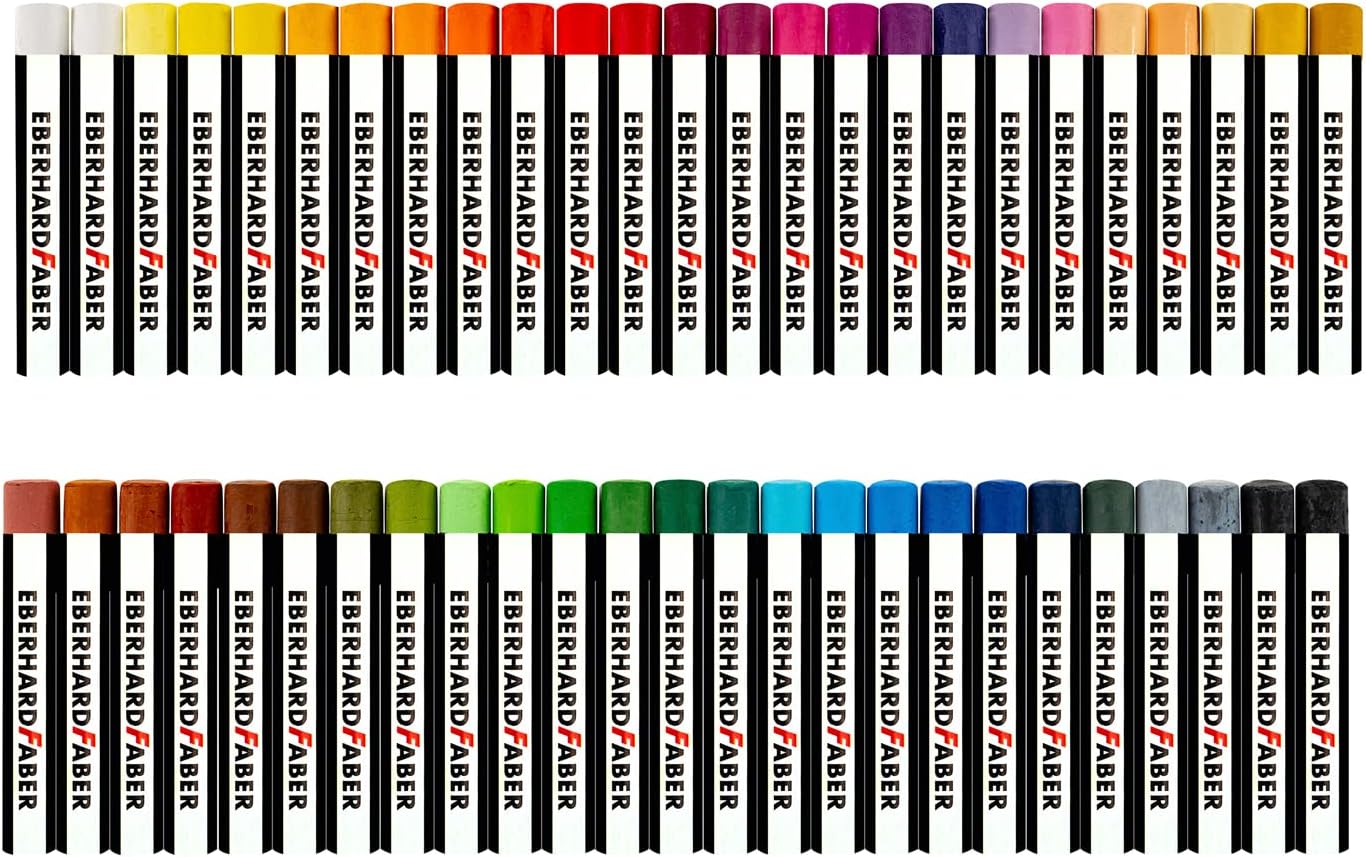 Eberhard Faber 522050 - Artist Color Oil Pastel Chalks in 50 Colours, Shatterproof and Waterproof, in Cardboard Case, Chalk Pens for Modern Graphic Design, Fine Drawings and Colourful Watercolours