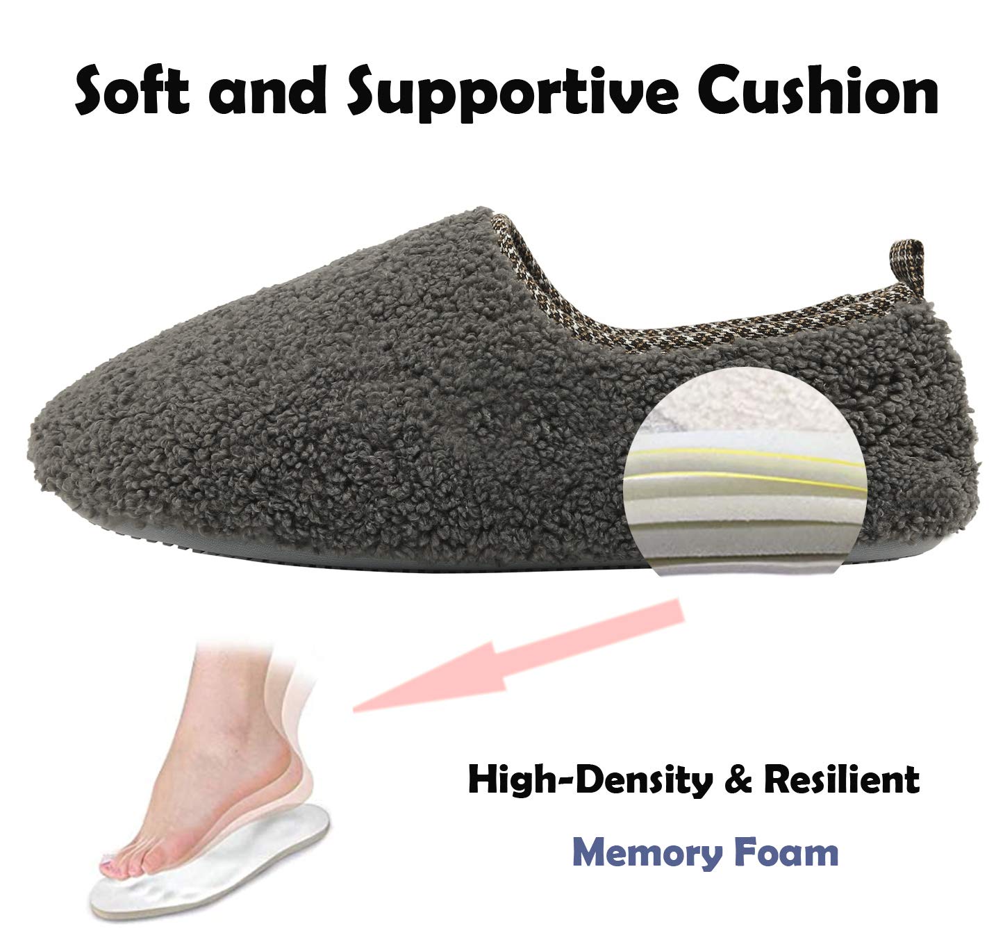 ChayChax Donna Pantofole da Casa Memory Foam Inverno Ciabatte Pantofola Interno Caldo Peluche Leggero Scarpe di Cotone