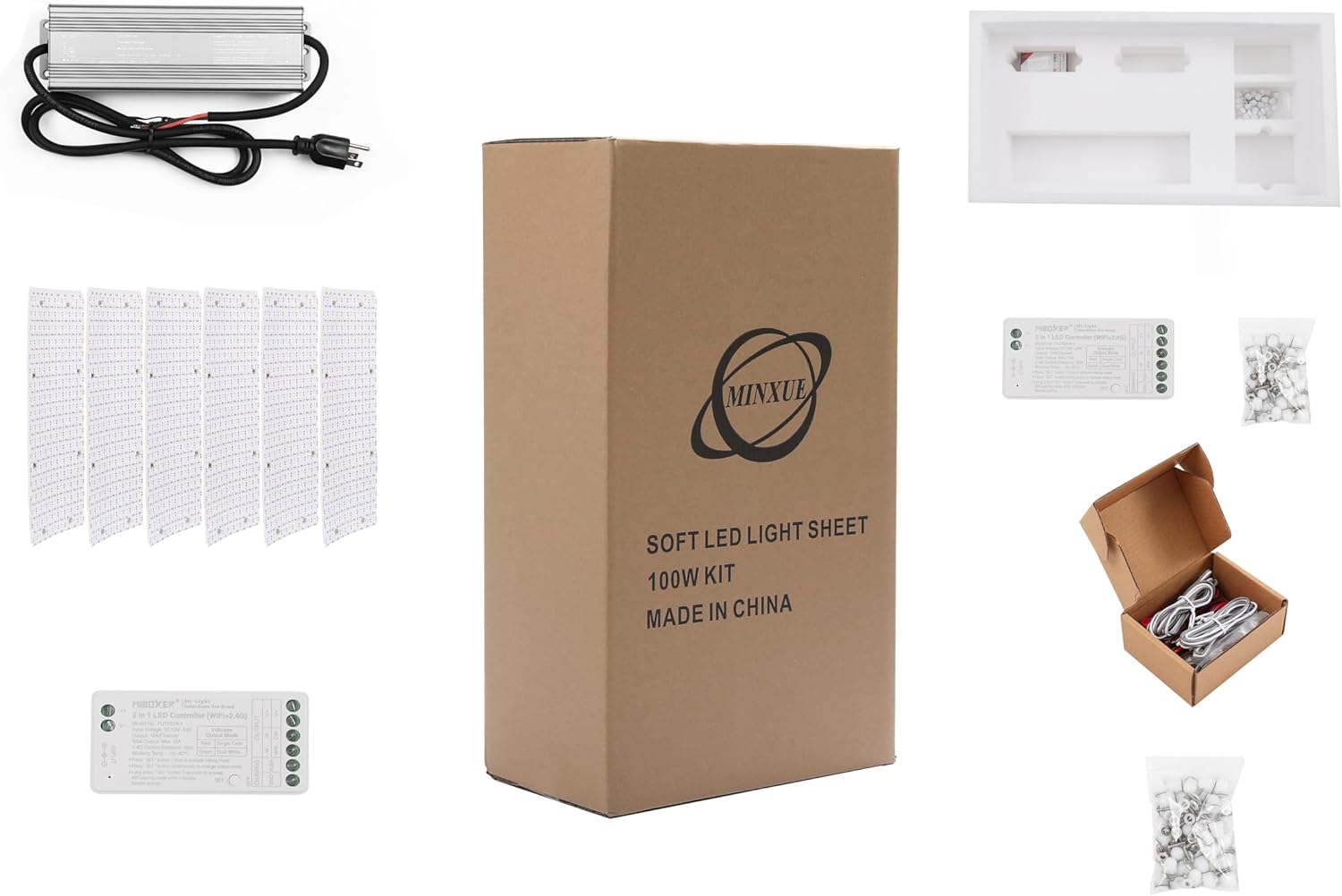6PCS Backlight LED Sheet kit for countertop 12W6000K White Color with 100W Transformer and Controller