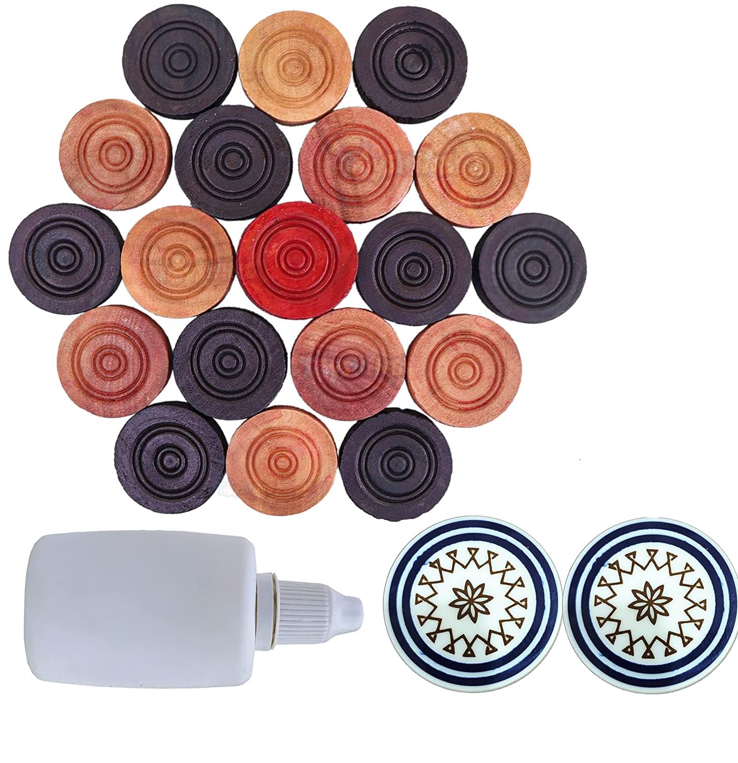 GRS Carrom Playing Coins and Powder for Kids and Adult| 24 Wooden Coins | 2 Striker | 1 Urea Powder SSTP,Multicolor, Carrom Board Indoor Games Carrom Points/Coins with 2 Striker 2 Queens & Powder (B0C7J7X5MM) Amazon Price History, Amazon Price Tracker