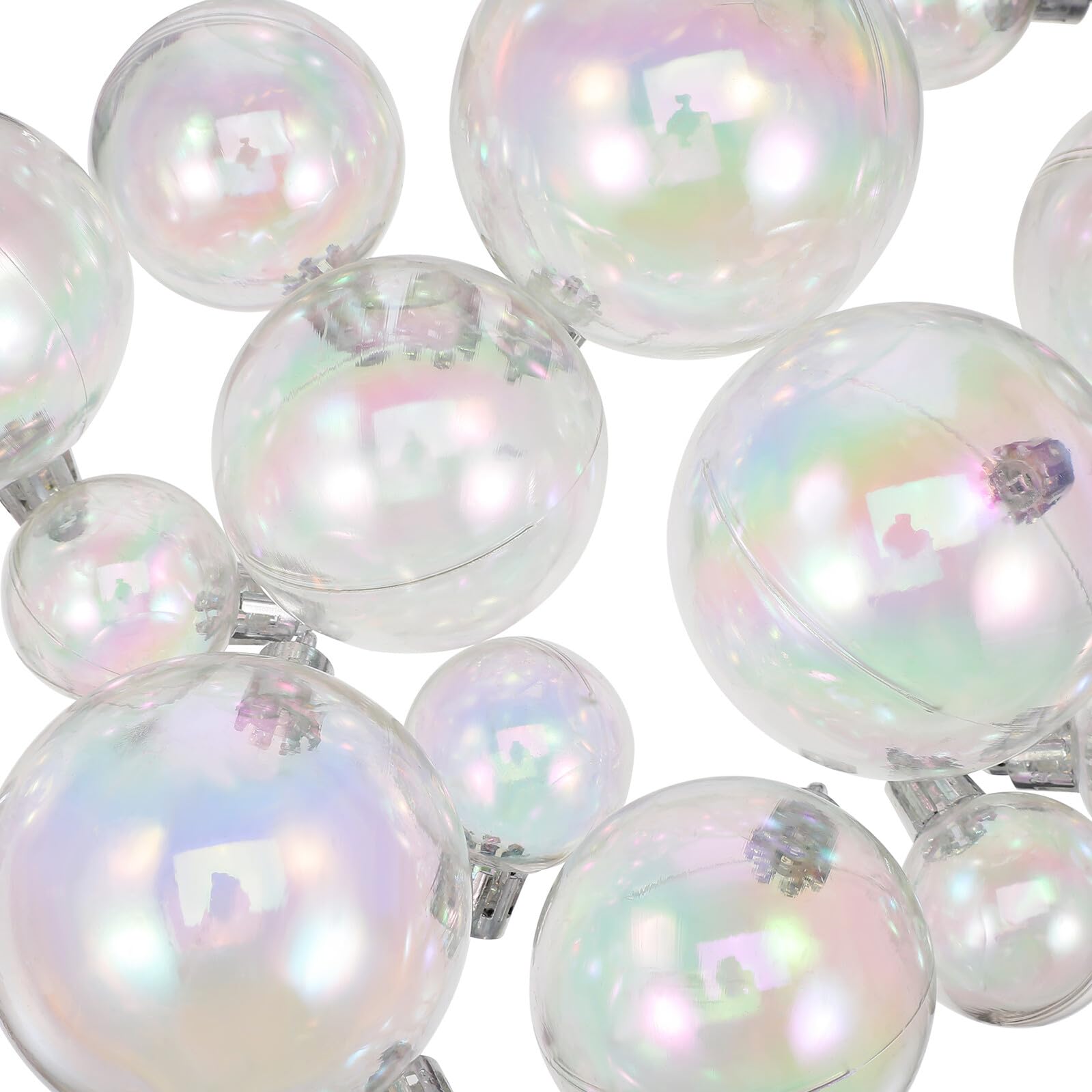 Bolas De Adorno Navideñas Transparentes Iridiscentes 18 Piezas (3-6 Cm) Plástico Reutilizable para Árbol Decorativo Fiestas y Celebraciones