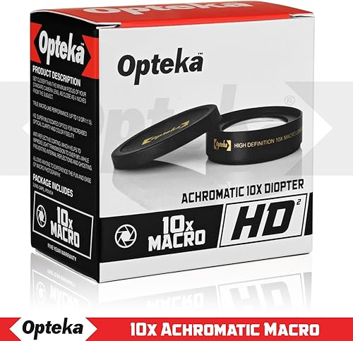 Miniatura 9 de Opteka Lente macro acromática de 10 dioptrías de primer plano para Canon EOS 90D, 80D, 77D, 70D, 60D, 1Ds, 7D, 6D, 5D, 5DS, T7s, T7i, T7, T6s, T6i,