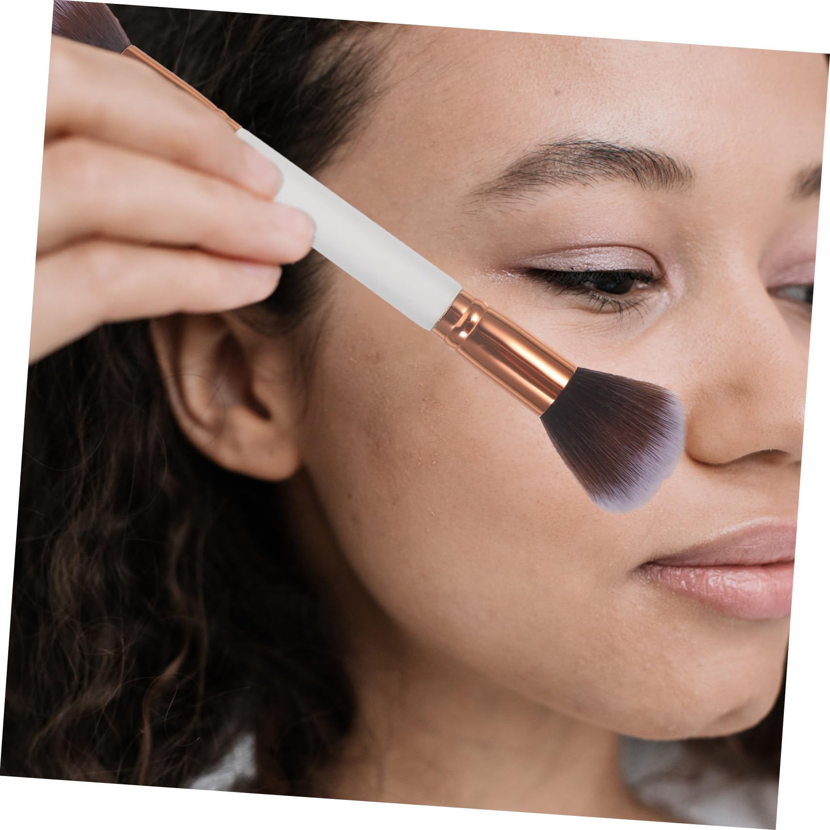 Healeved Set Di 3 Pennelli Per Il Trucco 6 Pezzi Con Manico in Legno A Doppia Estremità E Setole in Nylon Per Cosmetici Da Donna Per Il Trucco Quotidiano