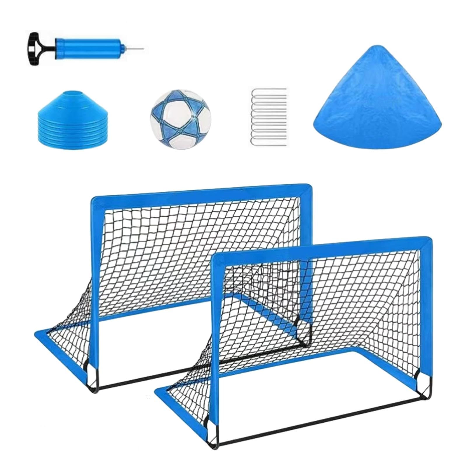 LOOM TREE® Soccer Goals Set with 6 Cones Mini Net and Ball for Games Fitness Playground | 1 Football Goal, 6 Cones, 8 U Shape Piles, 1 Pump, 1 Football, 1 Carry Bag-image-10