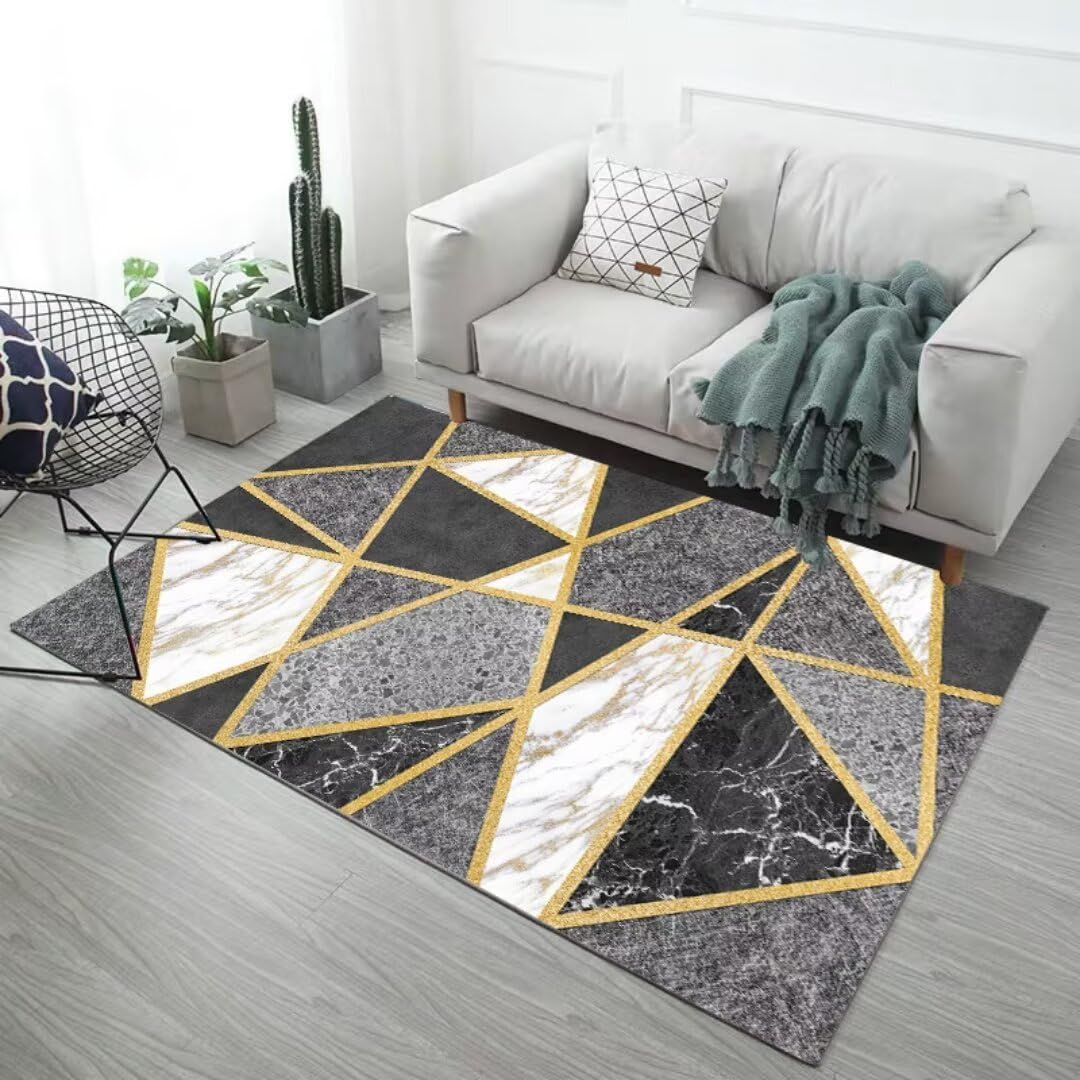 Tapis ultra doux lavable en machine noir antidérapant pour chambre ado