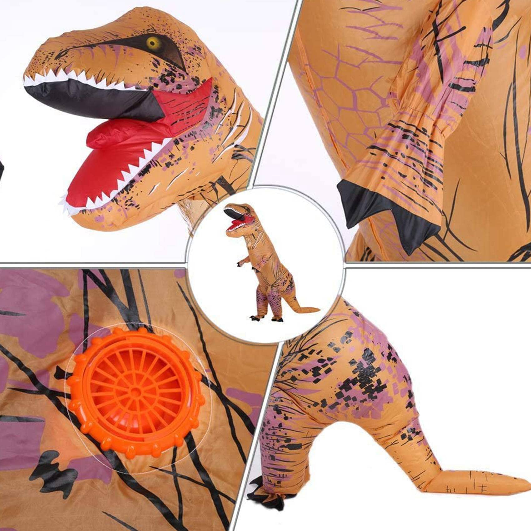 Ventilador Soplador para Disfraz de Dinosaurio o Cabeza de Mascota U de Disfraces Inflables, Naranja