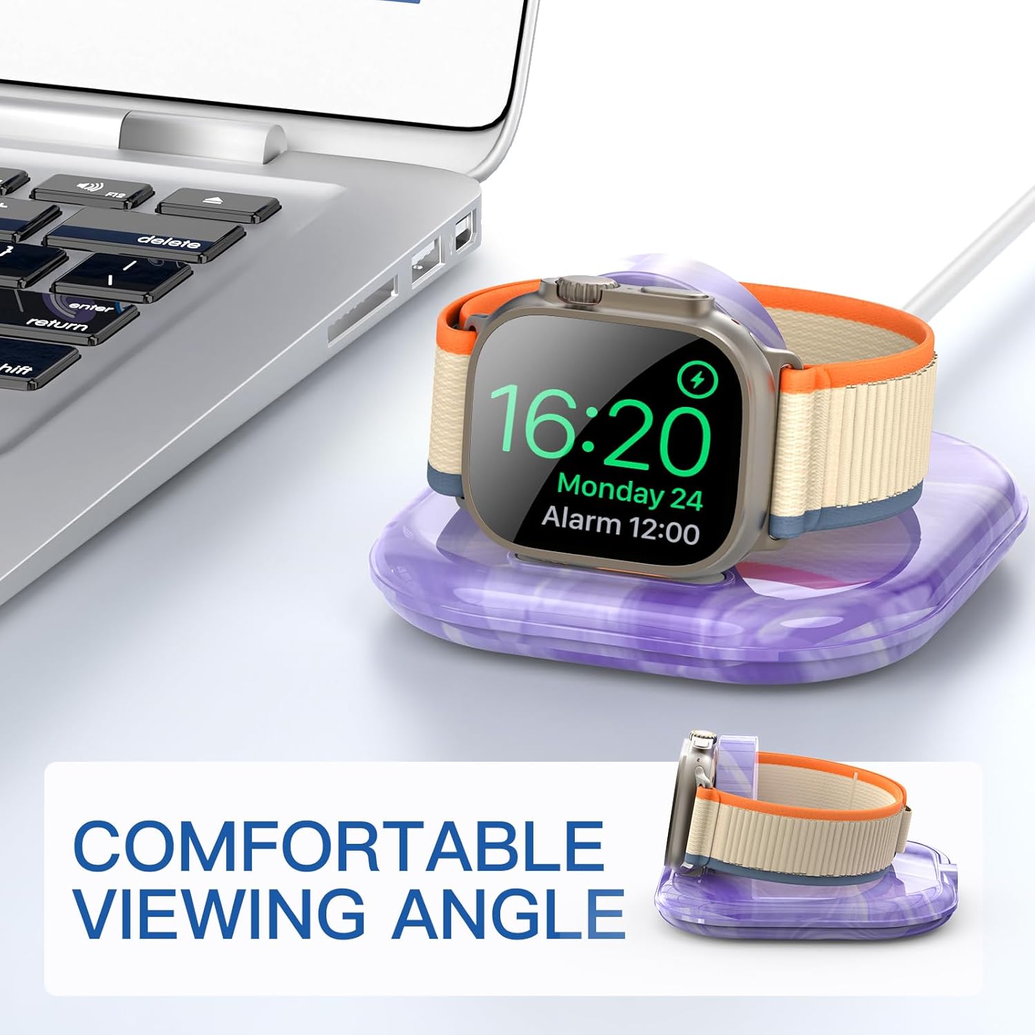 for Apple Watch Magnetic Charging Dock - Fast Magnetic Charger Stand, Compatible with Apple Watch Series 2/3/4/5/6/7/8/9/10/Ultra 1 2, Supports Nightstand Mode, Portable Design for Travel