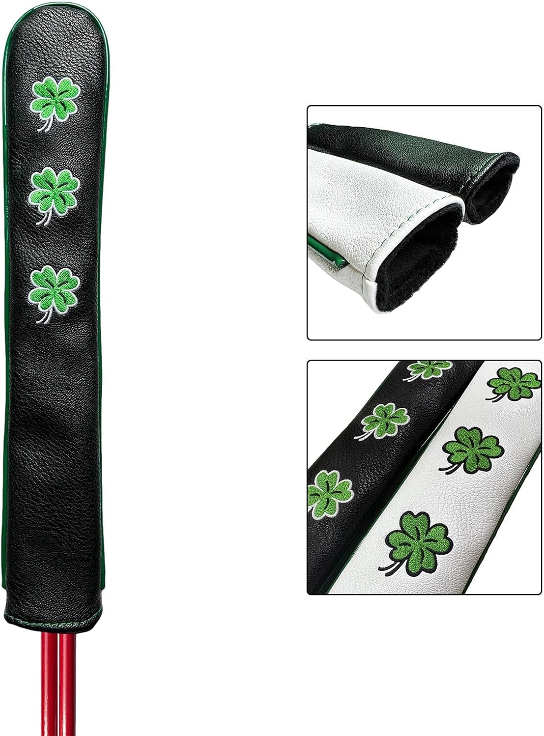 kowaku 2X PU Leather Golf Alignment Rod Cover Holds at Least 2 Sticks Head Cover Practice Rod Case Holder for Aiming Outdoor Exercise