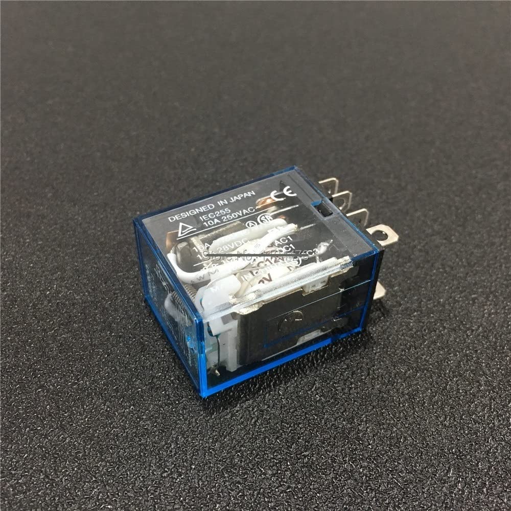 10 sztuk LY2NJ DC 12 V, 24 V, 110 V, 220 V, AC, przekaźnik mocy, mini elektromagnetyczny, 8-pinowy, DPDT 2NO 2NC 10A LY2N-J HH62P JQX-13F LY2(AC 110V)