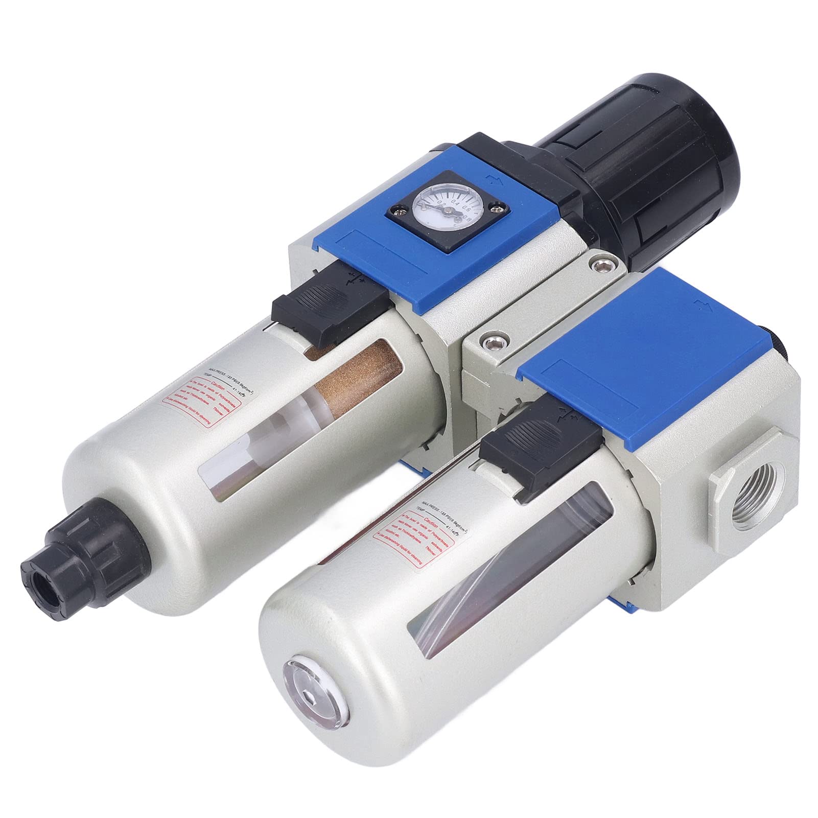 Filtro Regulador Lubricador de Aire Comprimido 3 en 1 con Drenaje Manual, Automático y por Presión Diferencial para Sistemas Neumáticos (GFC400-10)