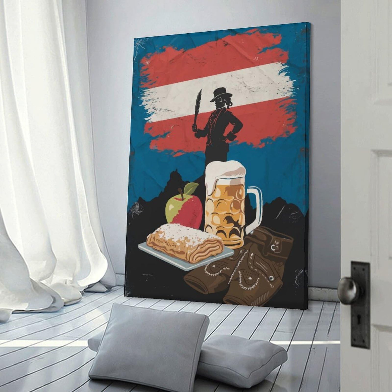 Junmoney Austrian Culture Wall Decor Canvas Print, 24x36inch(60x90cm), for Living Room, Lounge Or Sitting Room, Easy Decor for Gallery Walls