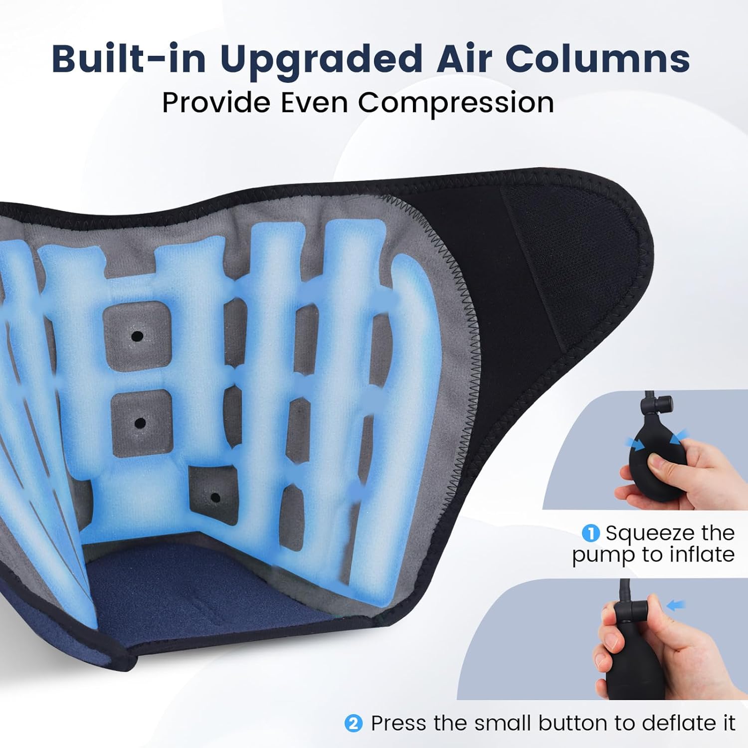 NEWGO Ankle Ice Pack Wrap with Air Pump, Compression Ankle Brace for cold compress, Reusable Hot & Cold Therapy Gel Wrap for Sprains, Heel Pain, Adjustable for Swelling Relief