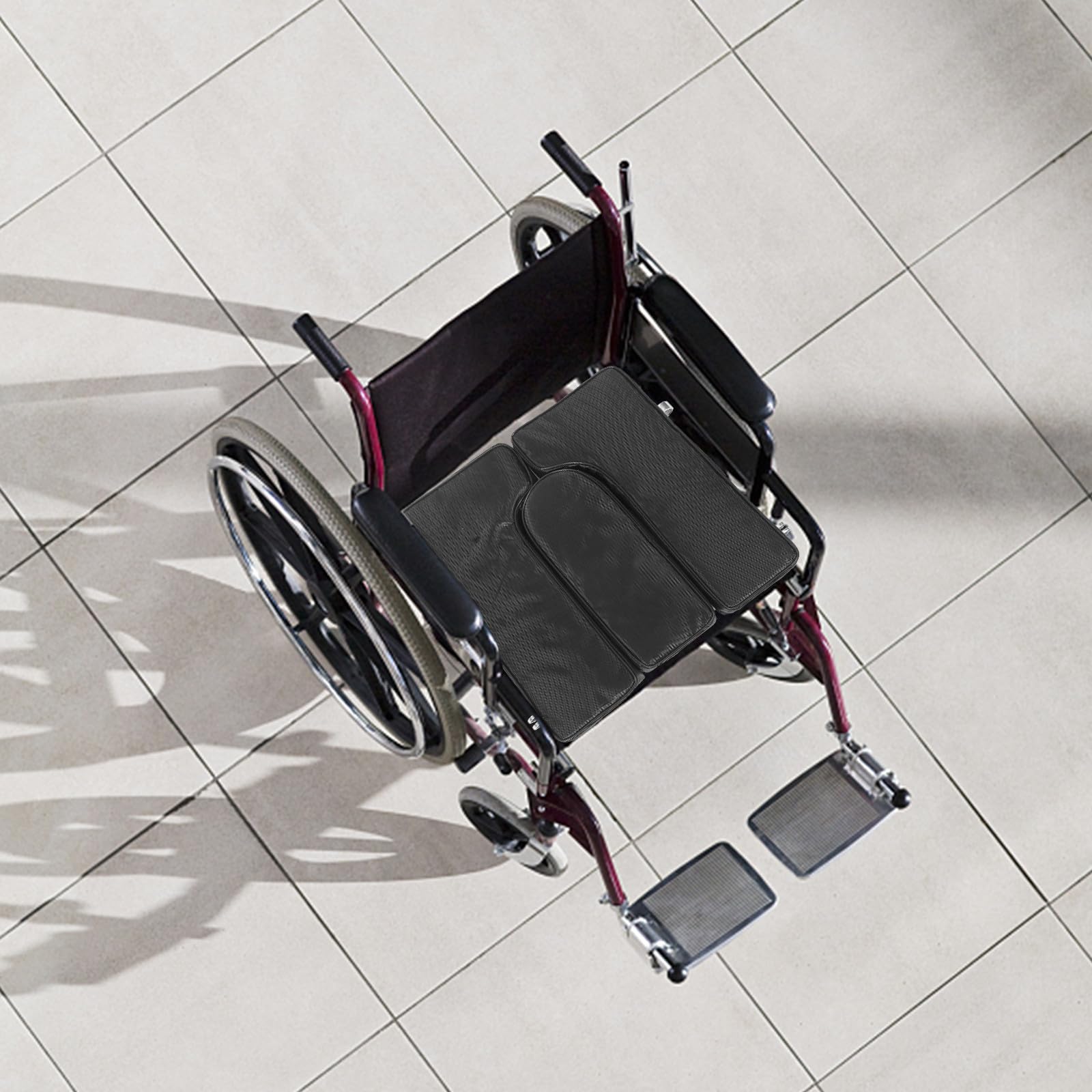 SOLUSTRE Negro Cojín de Esponja para Silla de Ruedas y Cuero